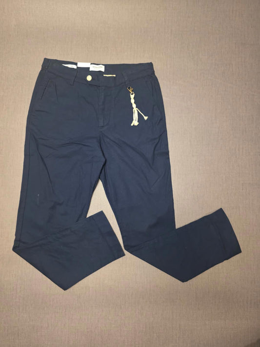 Jack & Jones Mens Linen Smart Casual Trousers/Pants - W30 / L32 - Navy