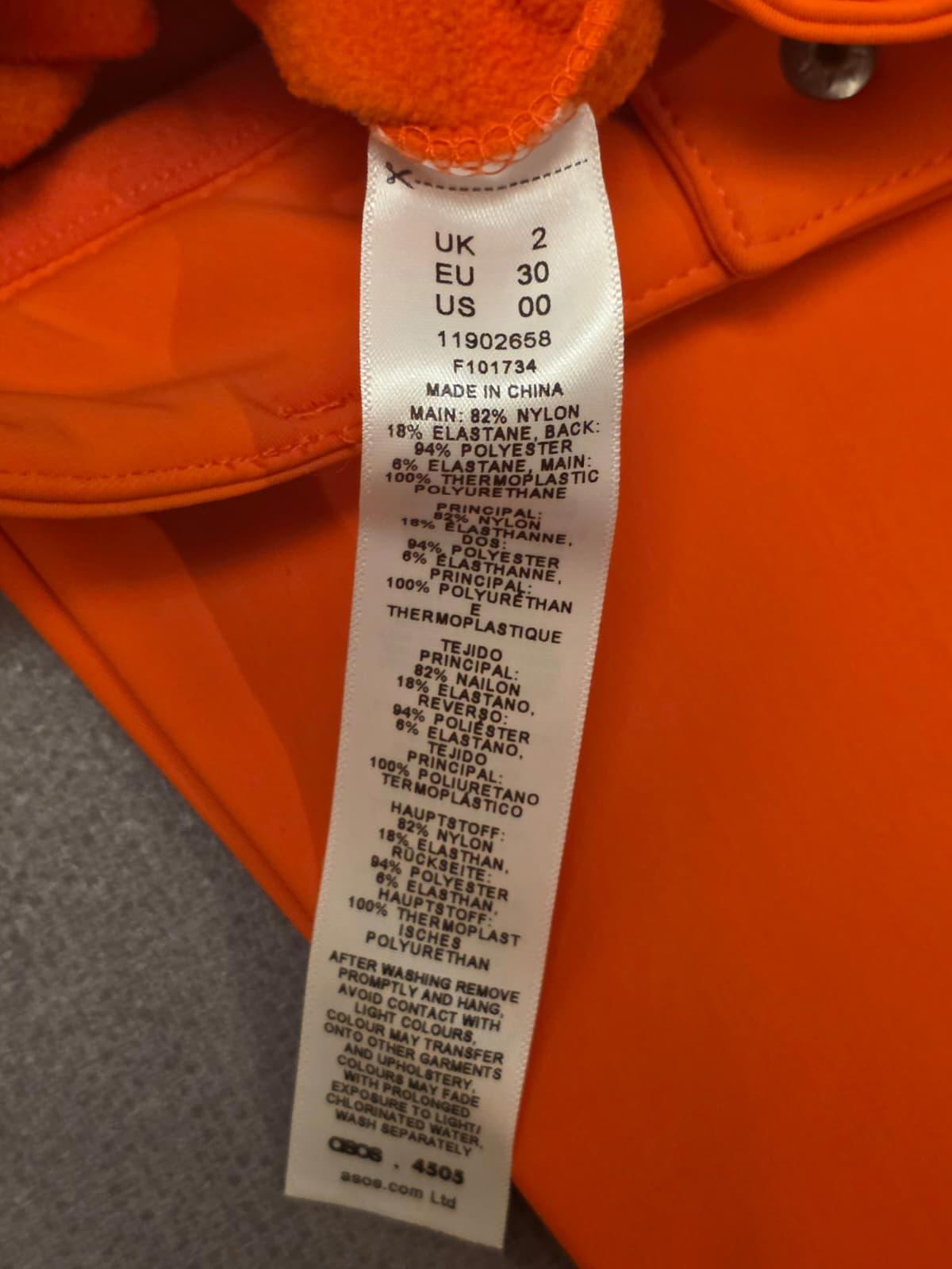 ASOS 4505 Womens Ski & Snow Soft Shell Style Bottoms/Trousers - UK 2 - Orange
