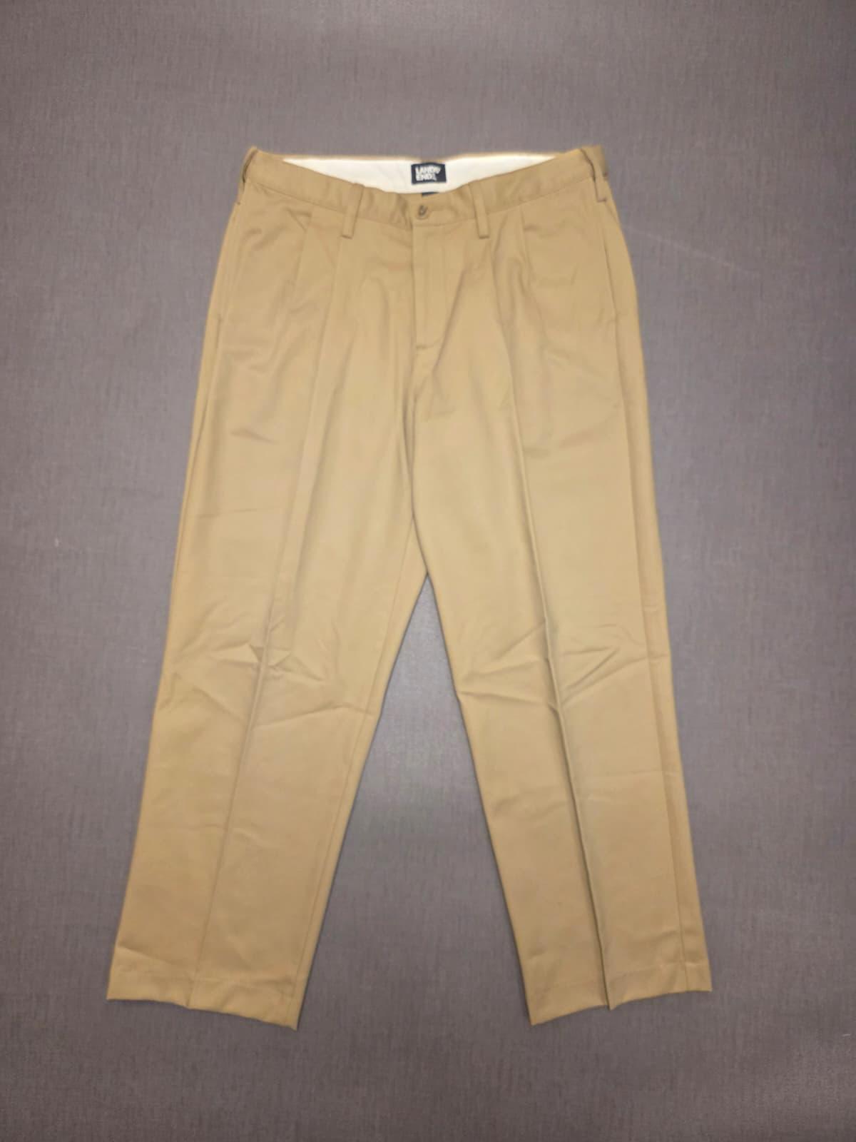Lands End Mens Smart Casual Trousers/Pants - 34 - W34 / L27 - Beige