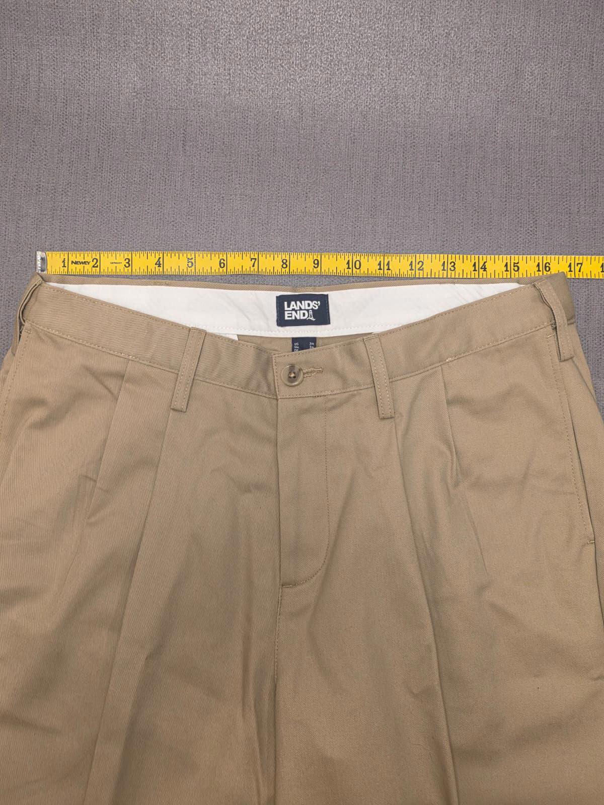 Lands End Mens Smart Casual Trousers/Pants - 34 - W34 / L27 - Beige