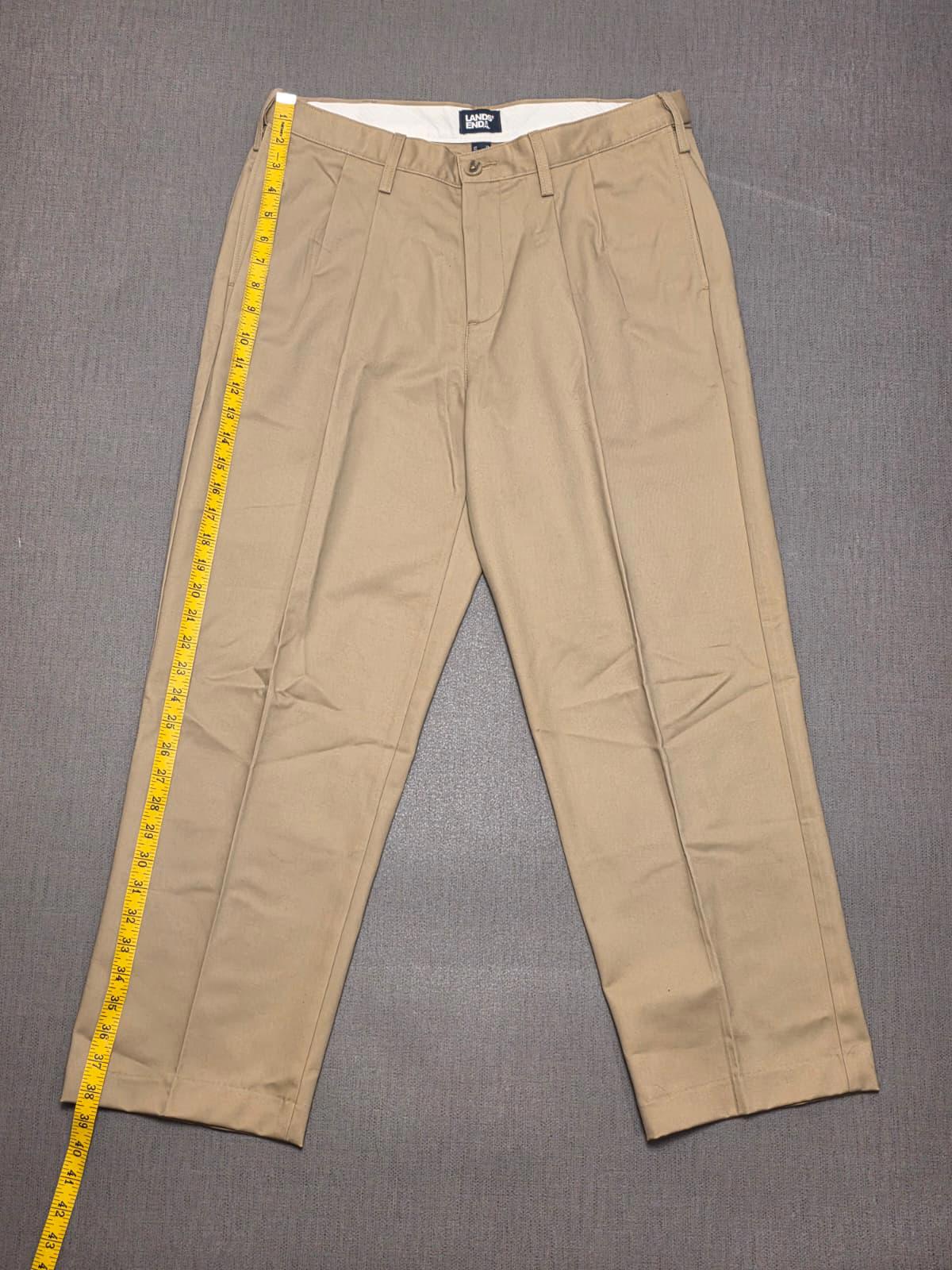 Lands End Mens Smart Casual Trousers/Pants - 34 - W34 / L27 - Beige