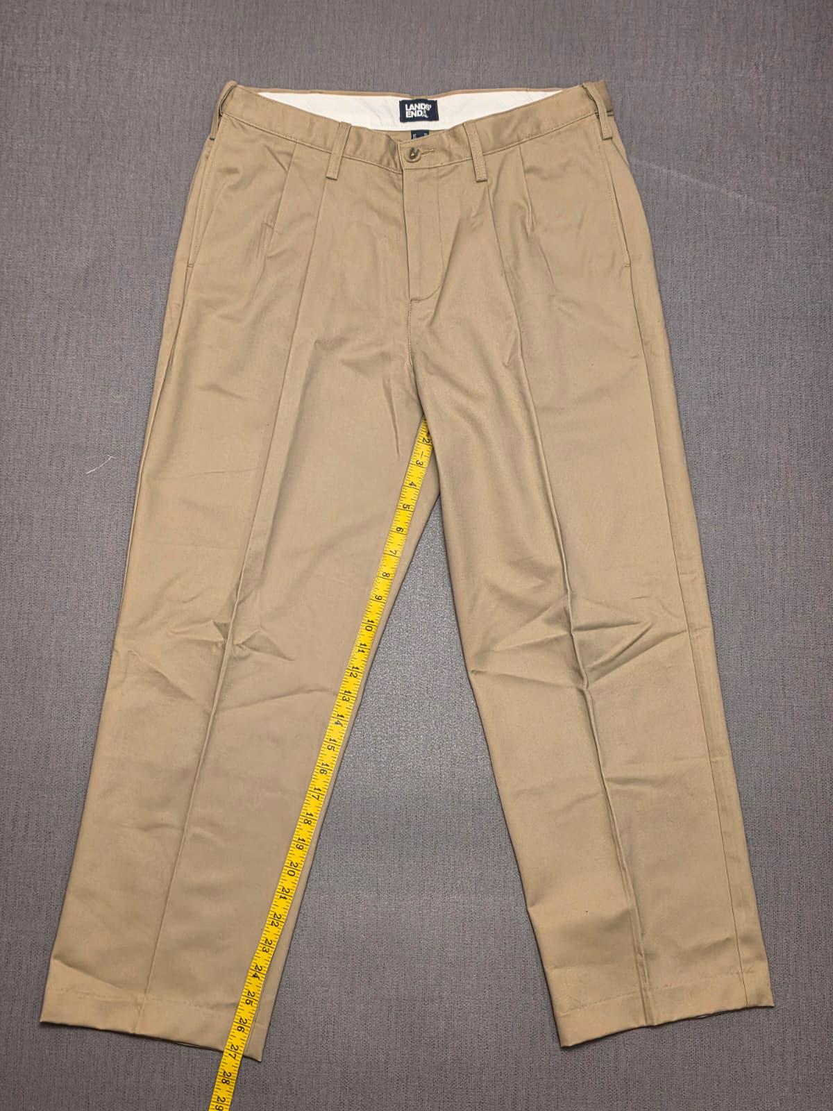 Lands End Mens Smart Casual Trousers/Pants - 34 - W34 / L27 - Beige