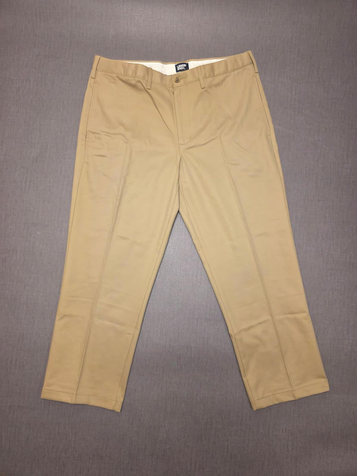 Lands End Mens Smart Casual Trousers/Pants - 36 - W36 / L27 - Beige