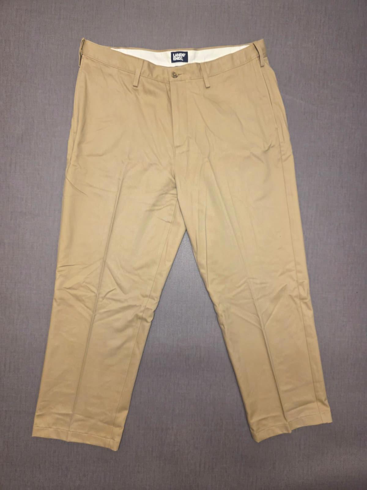Lands End Mens Smart Casual Trousers/Pants - 36 - W36 / L28 - Beige