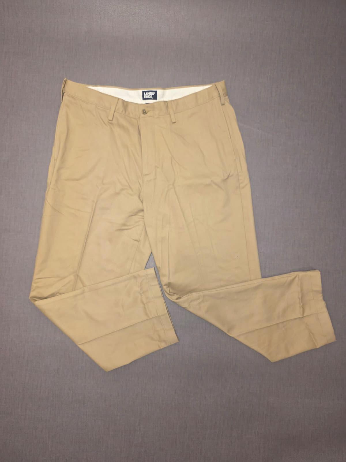 Lands End Mens Smart Casual Trousers/Pants - 36 - W36 / L28 - Beige