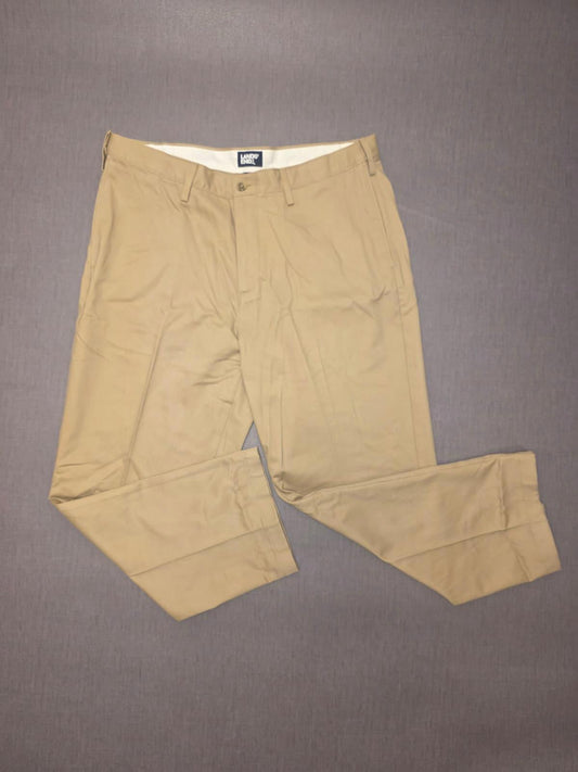 Lands End Mens Smart Casual Trousers/Pants - 36 - W36 / L28 - Beige