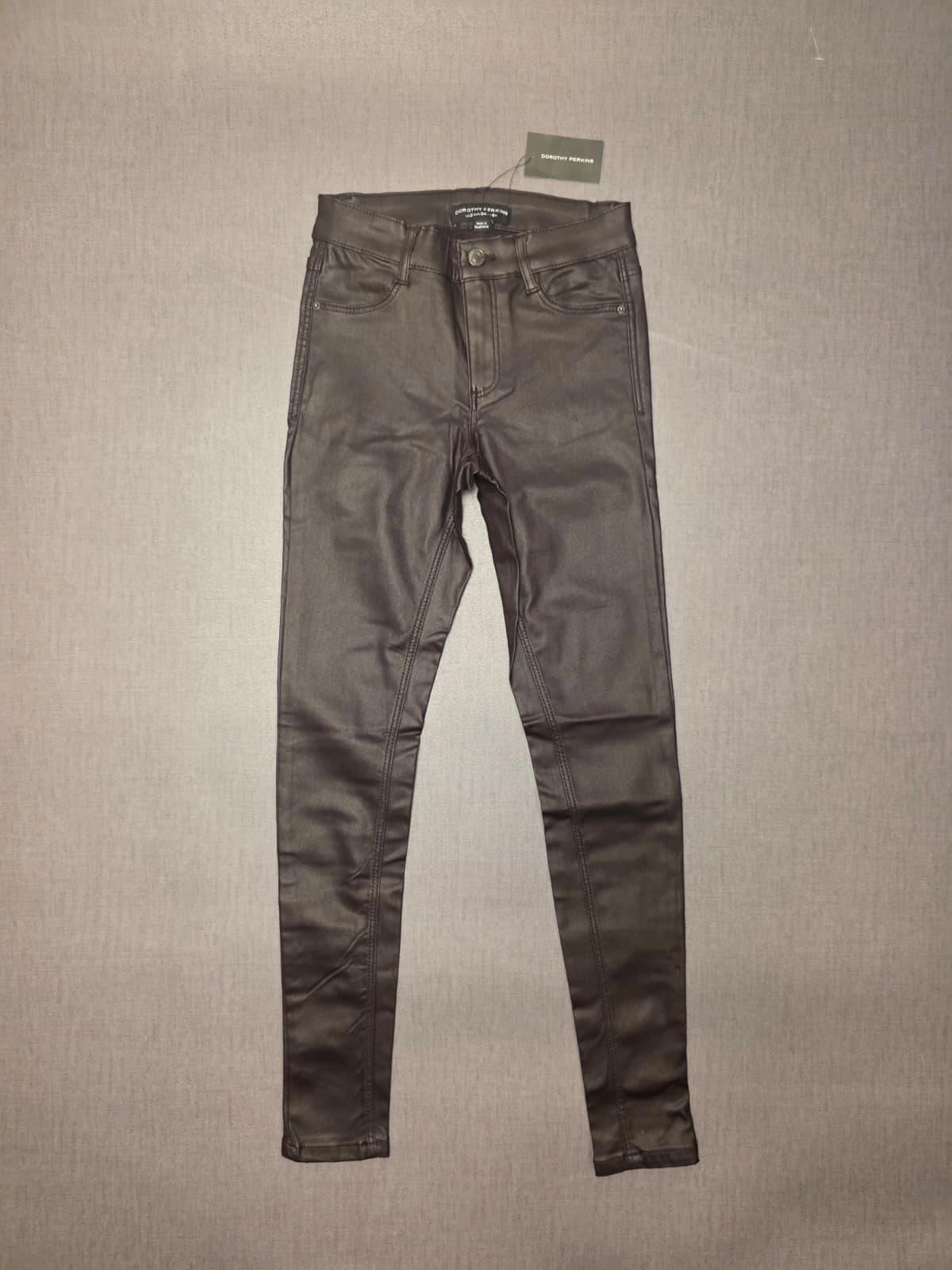 Dorothy Perkins Womens Faux Leather Trousers/Pants - UK 6/R - Brown - BNWT