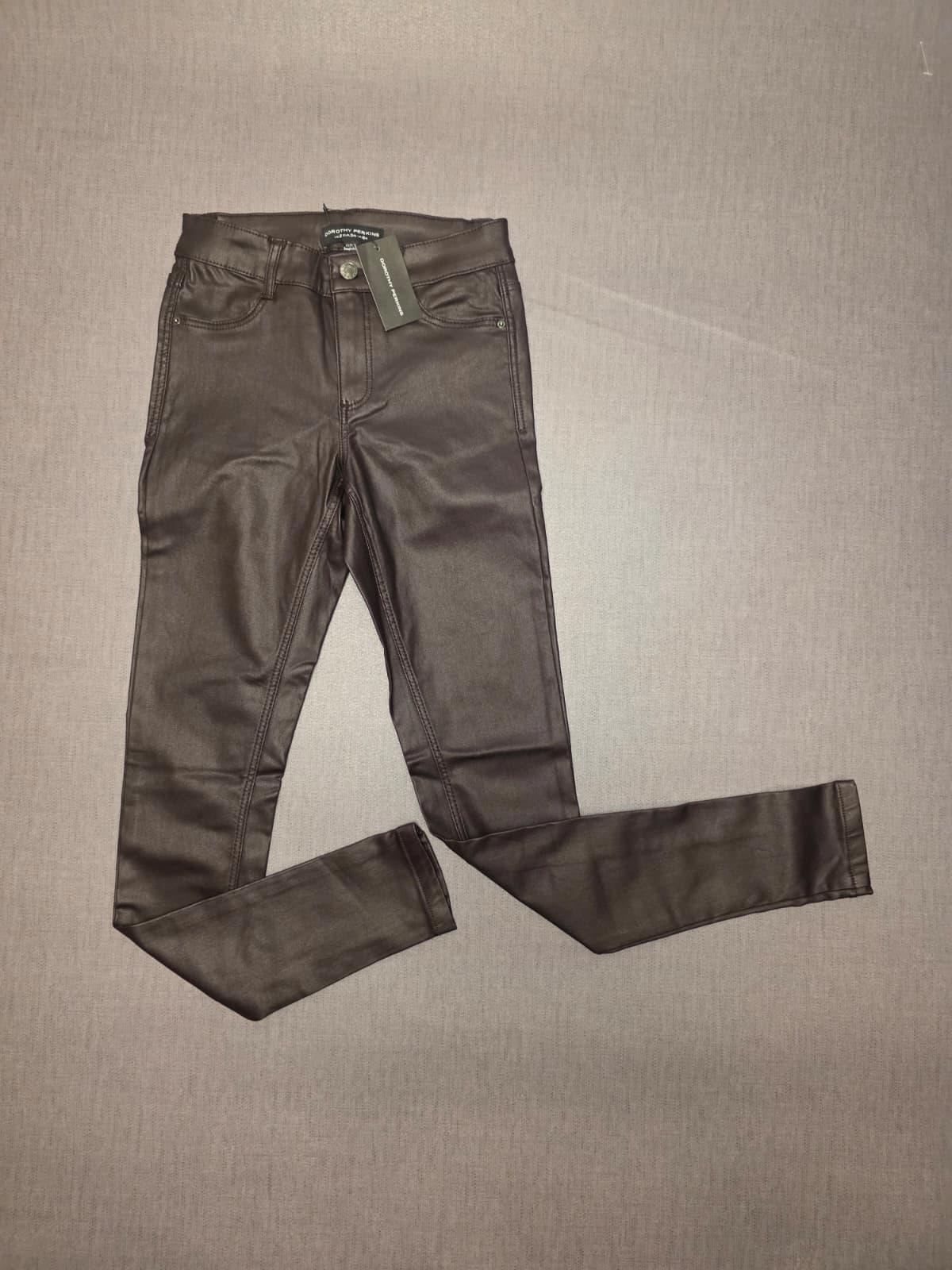 Dorothy Perkins Womens Faux Leather Trousers/Pants - UK 6/R - Brown - BNWT