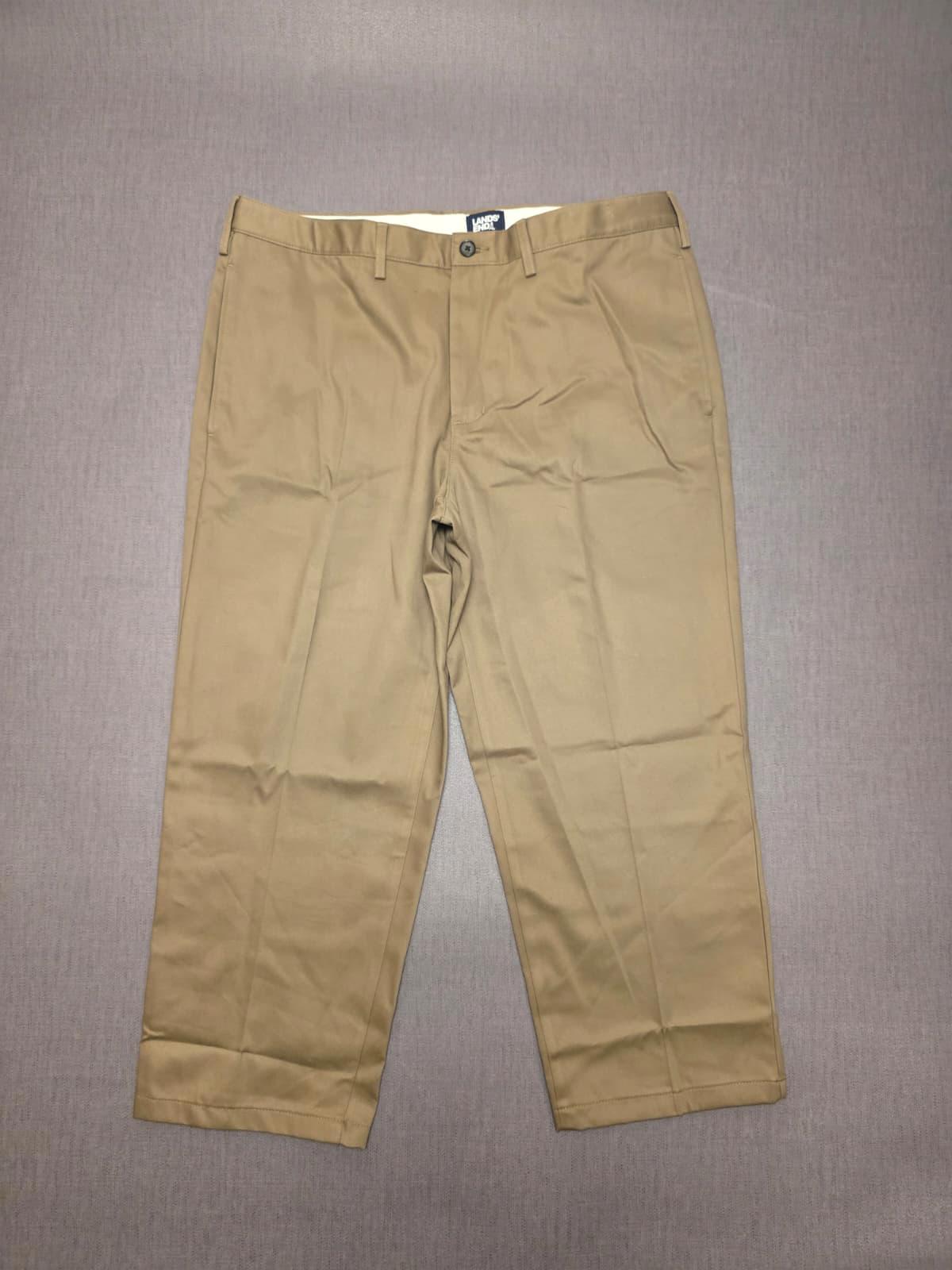 Lands End Mens Smart Casual Trousers/Pants - 38 - W38/L25 - Beige