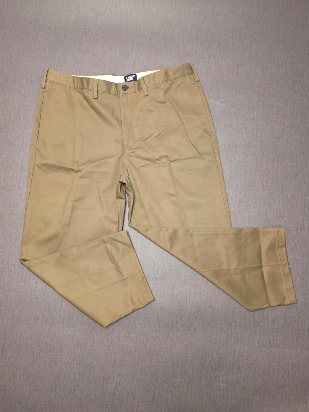 Lands End Mens Smart Casual Trousers/Pants - 38 - W38/L25 - Beige