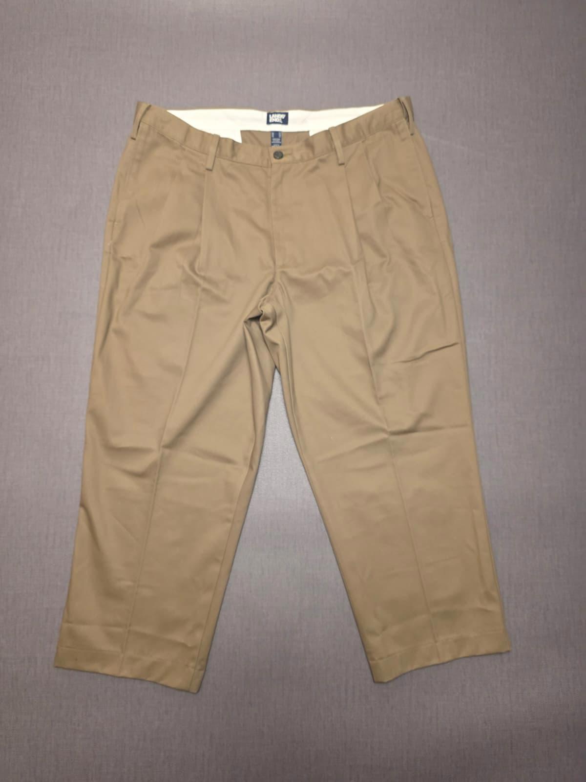 Lands End Mens Smart Casual Trousers/Pants - 42 - W42/L25 - Beige
