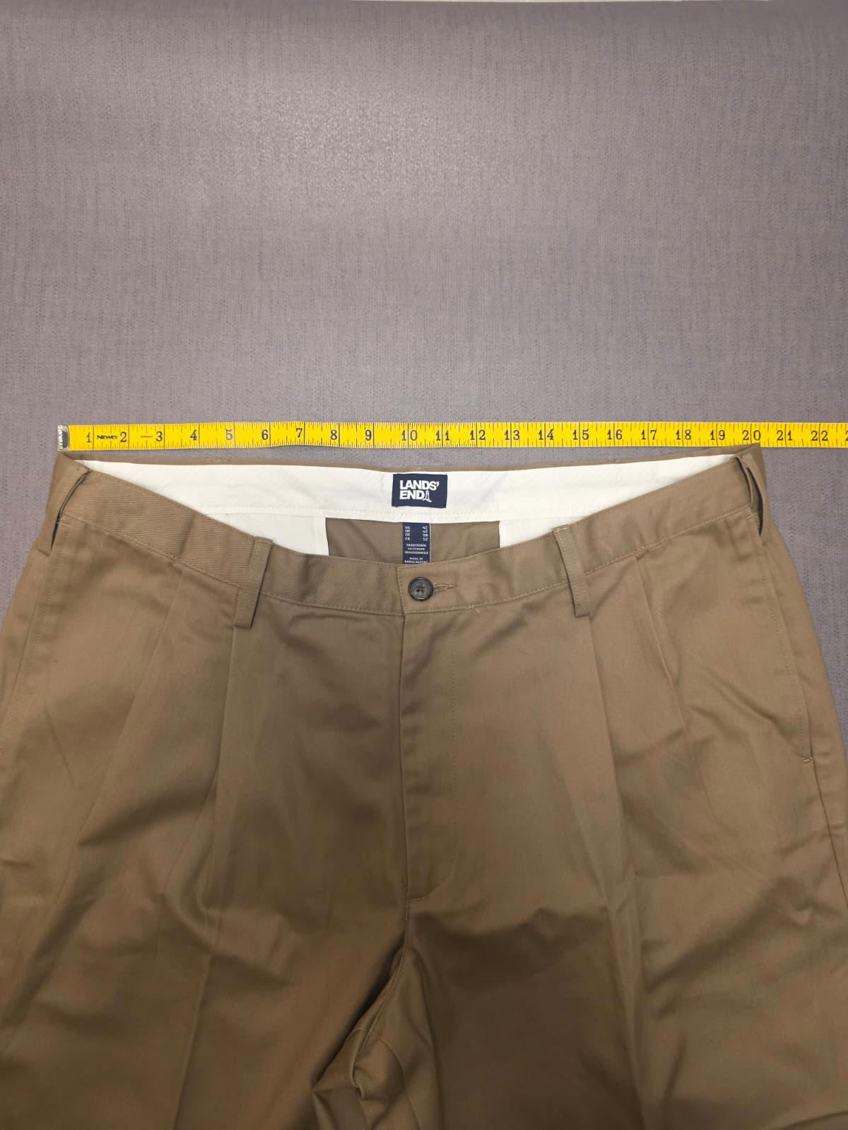 Lands End Mens Smart Casual Trousers/Pants - 42 - W42/L25 - Beige