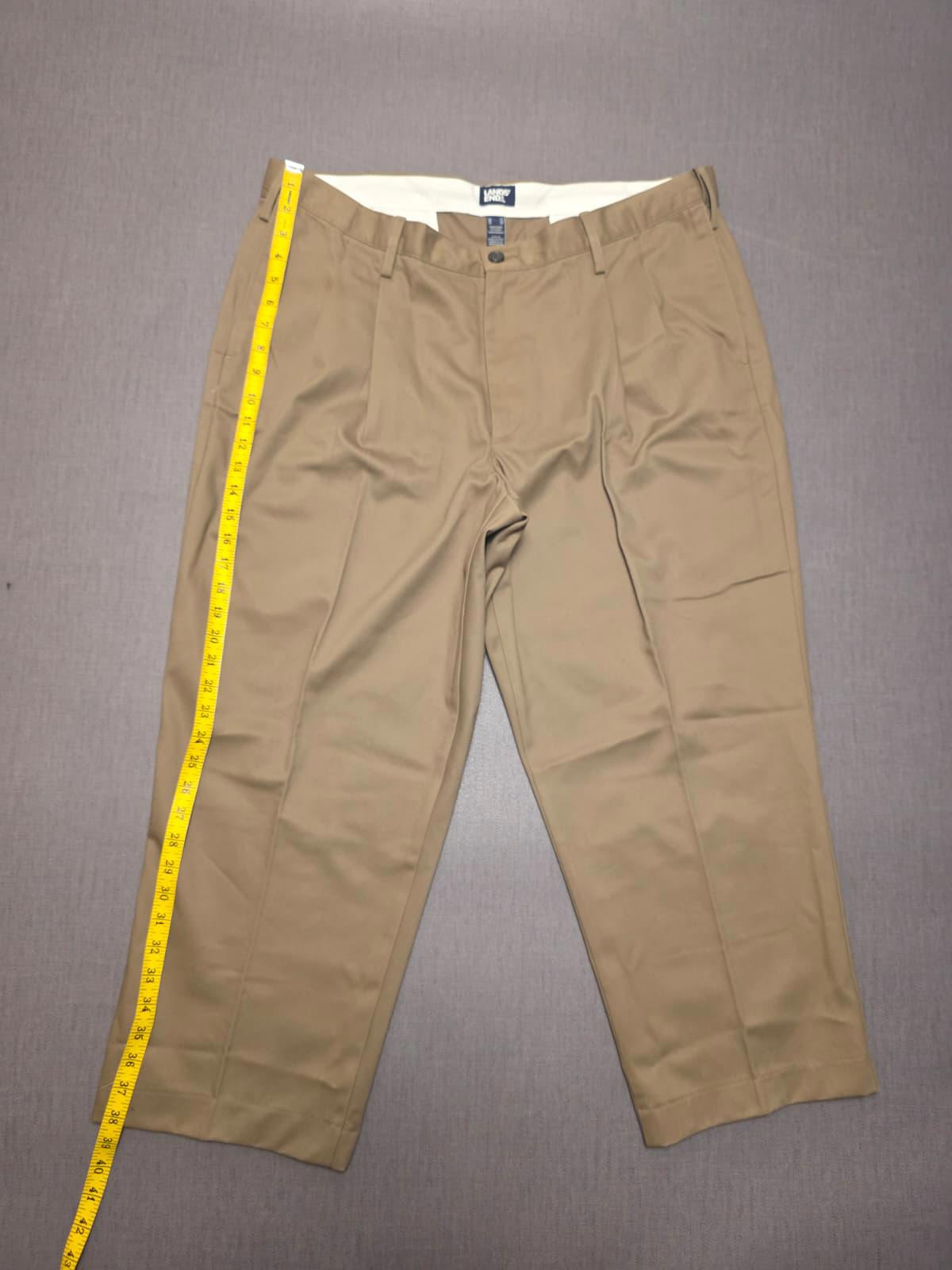 Lands End Mens Smart Casual Trousers/Pants - 42 - W42/L25 - Beige