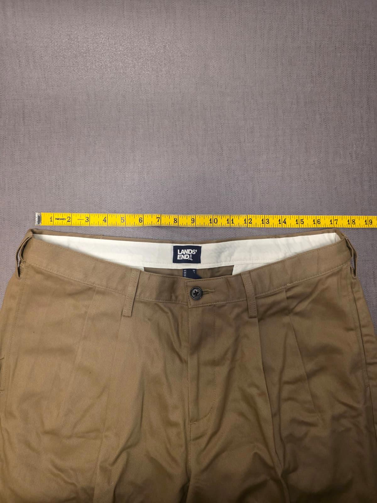Lands End Mens Smart Casual Trousers/Pants - 36 - W36/L27 - Beige
