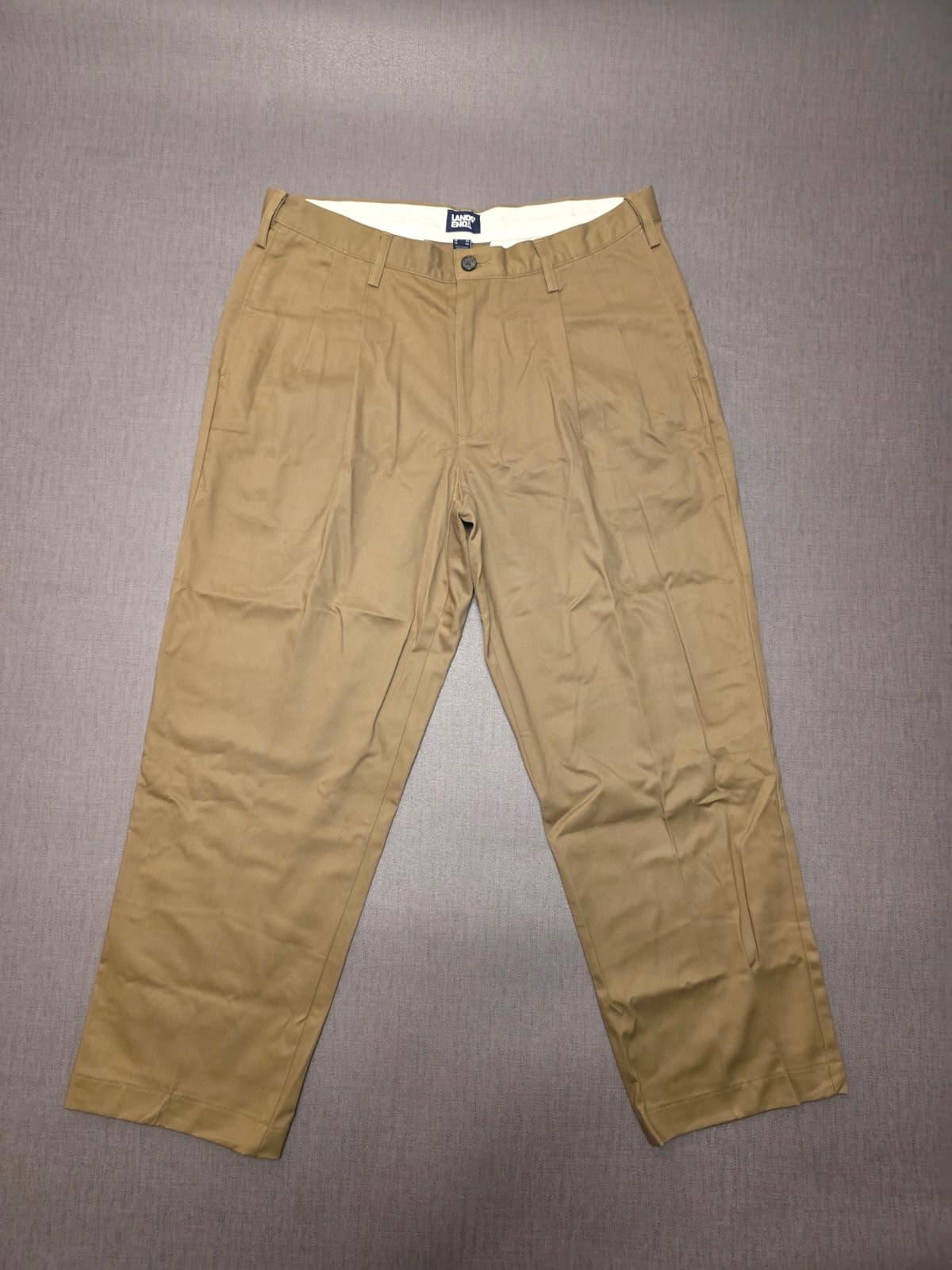 Lands End Mens Smart Casual Trousers/Pants - 36 - W36/L27 - Beige
