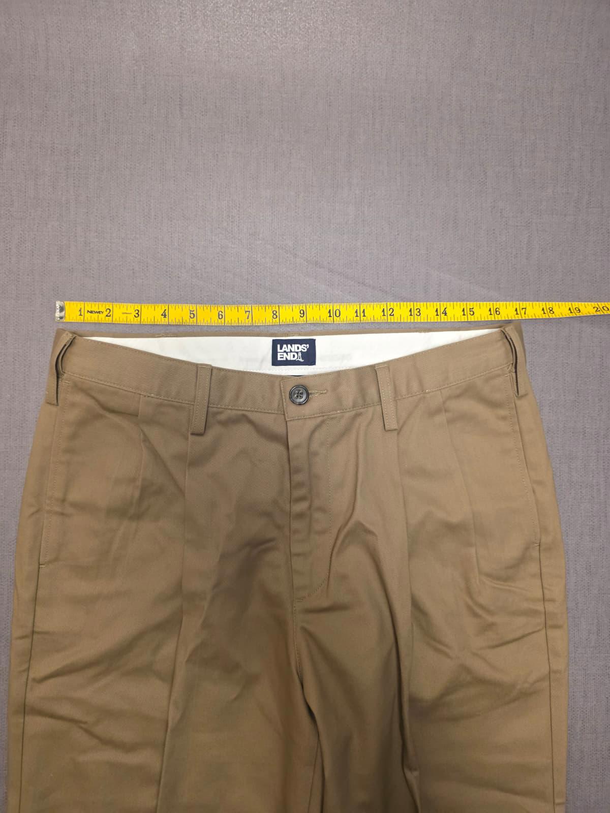Lands End Mens Smart Casual Trousers/Pants - 34 - W34/L27 - Beige