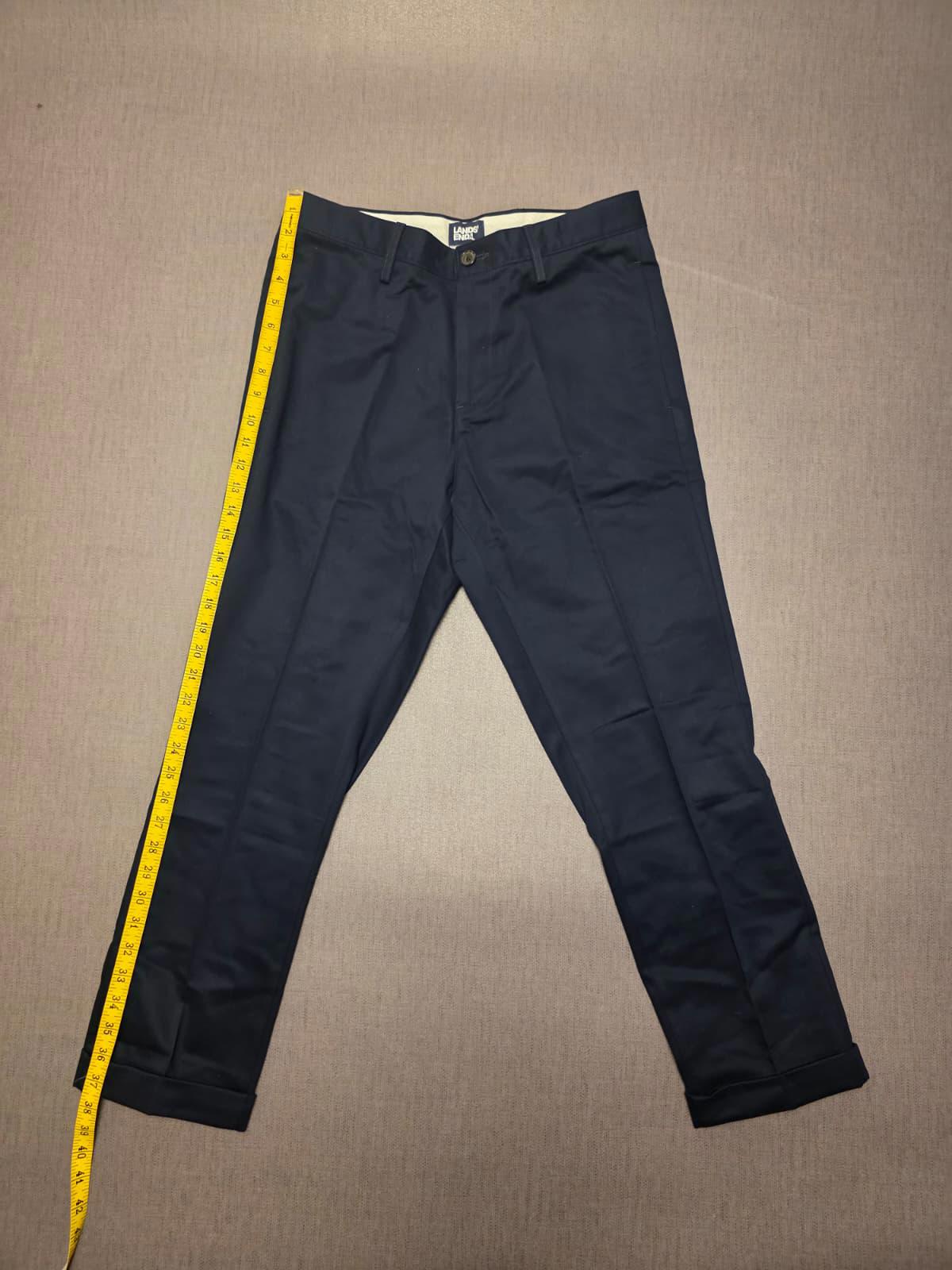 Lands End Mens Smart Casual Trousers/Pants - 31 - W34/L26 - Navy