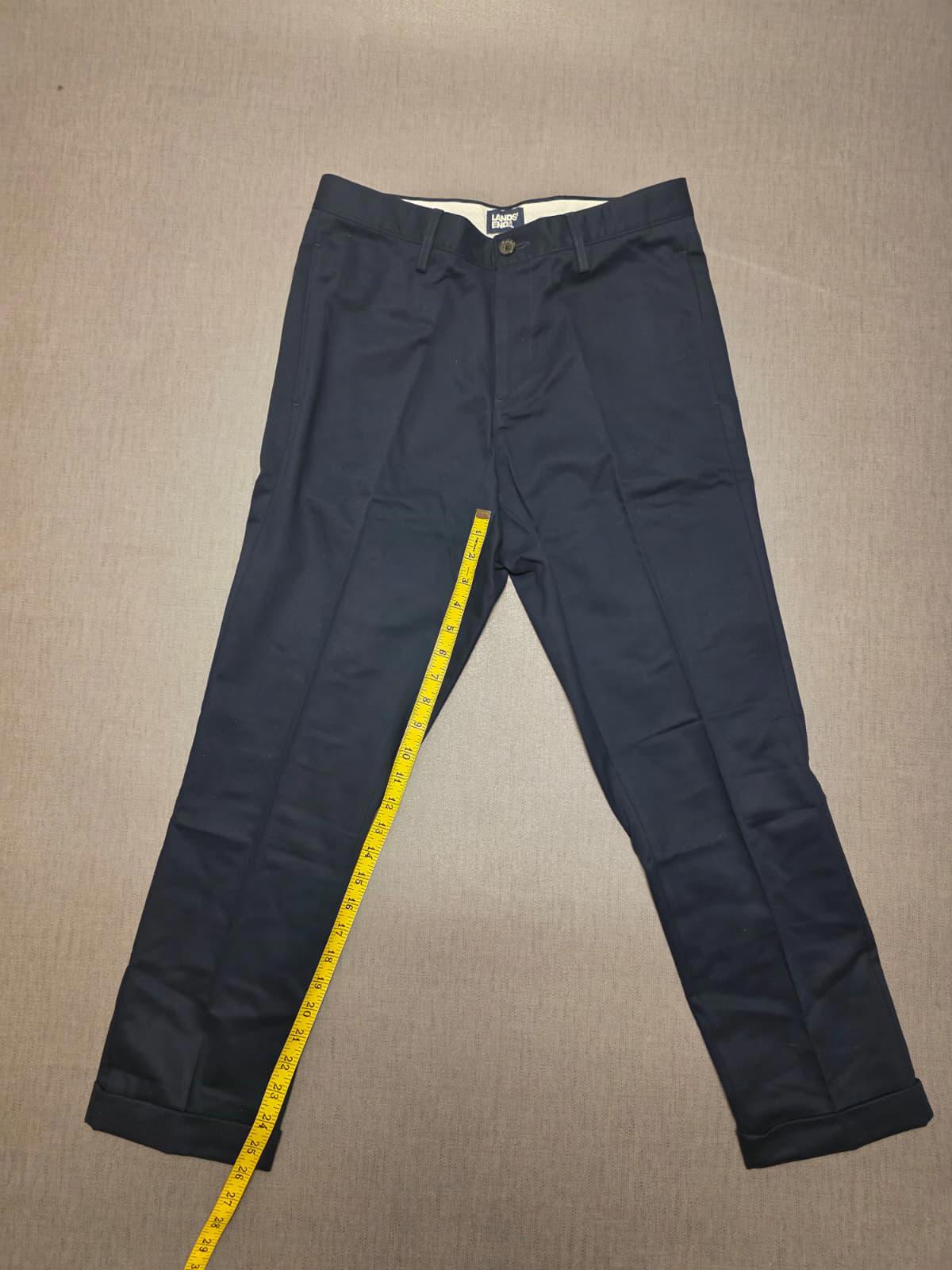Lands End Mens Smart Casual Trousers/Pants - 31 - W34/L26 - Navy