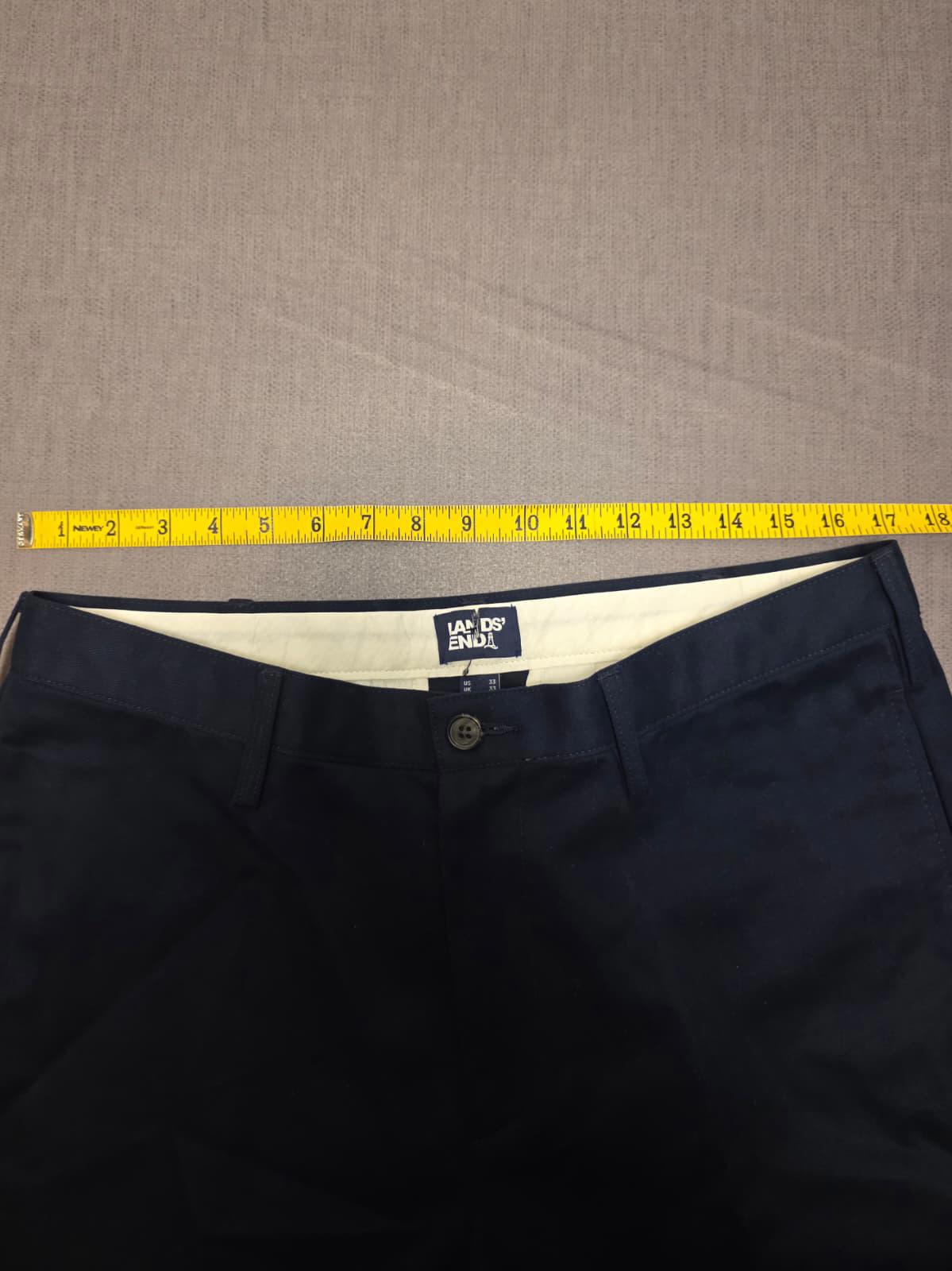 Lands End Mens Smart Casual Trousers/Pants - 33 - W33/L32 - Navy
