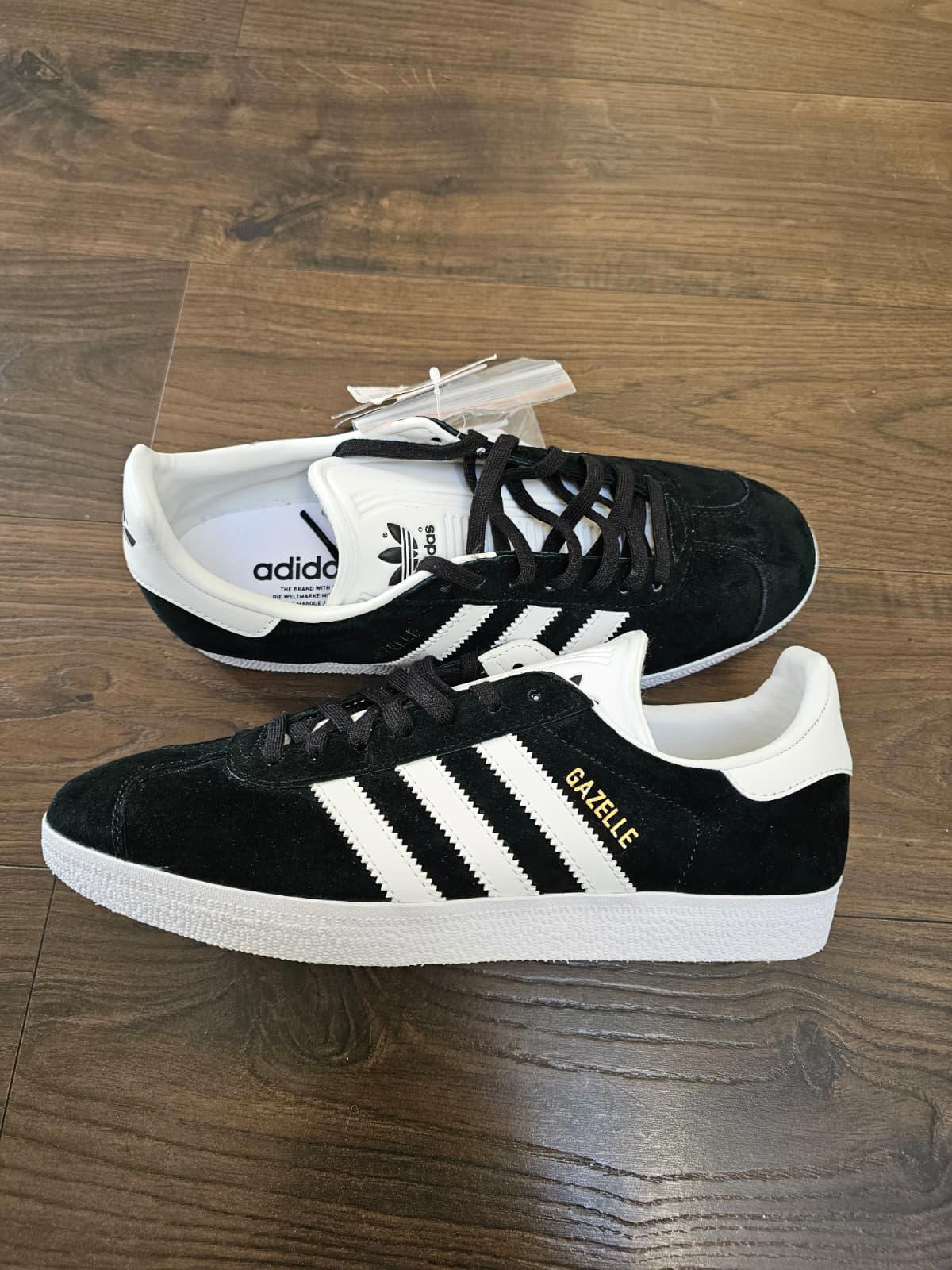 Adidas Original OG Gazelle Mens Trainers/Sneakers - UK 8.5 - BNWT - Black/White