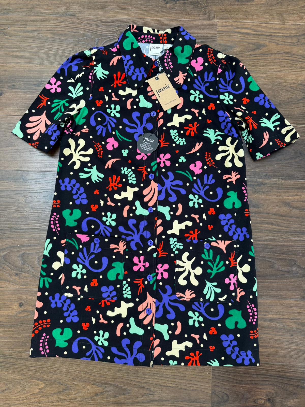 Joanie Womens Anderson Modern Art Cut Out Print A-Line Shift Dress - UK 12