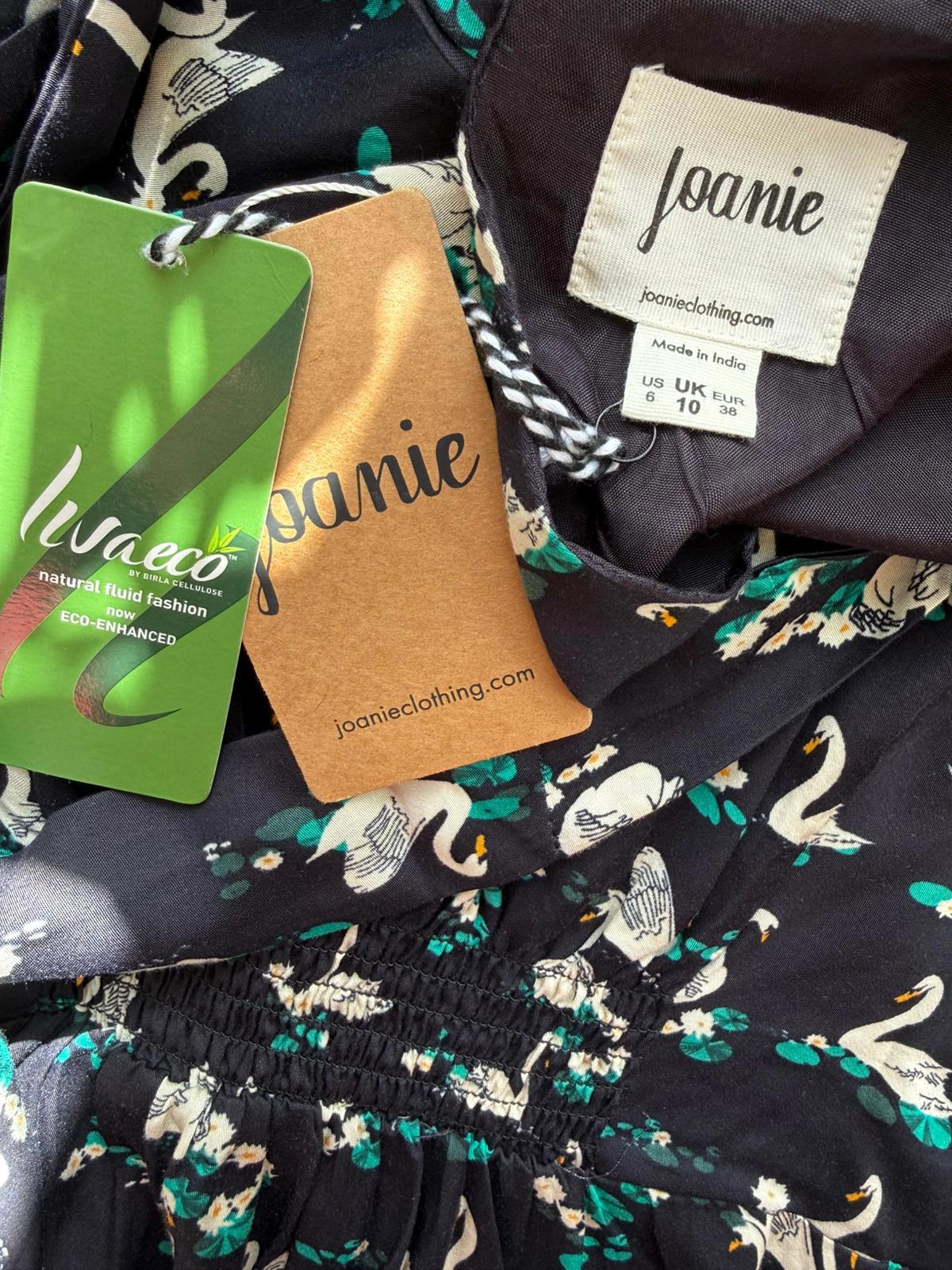 Joanie Womens Caroline Swan Lake Print Ruffle Mini Casual Spring Dress - UK 10