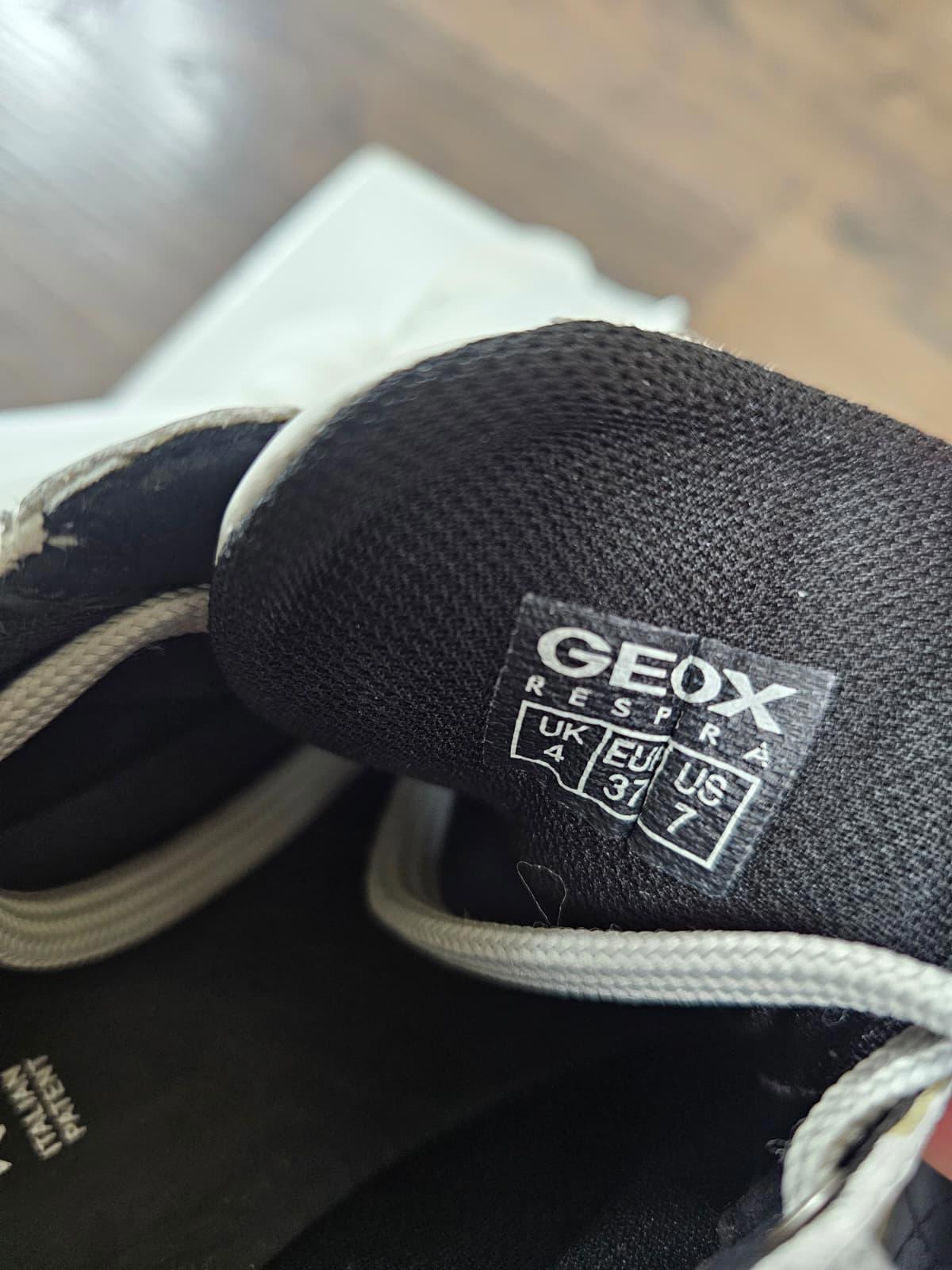 Geox D Jaysen Womens B Respira Casual Leather Trainers/Sneakers -UK 4-White/Grey