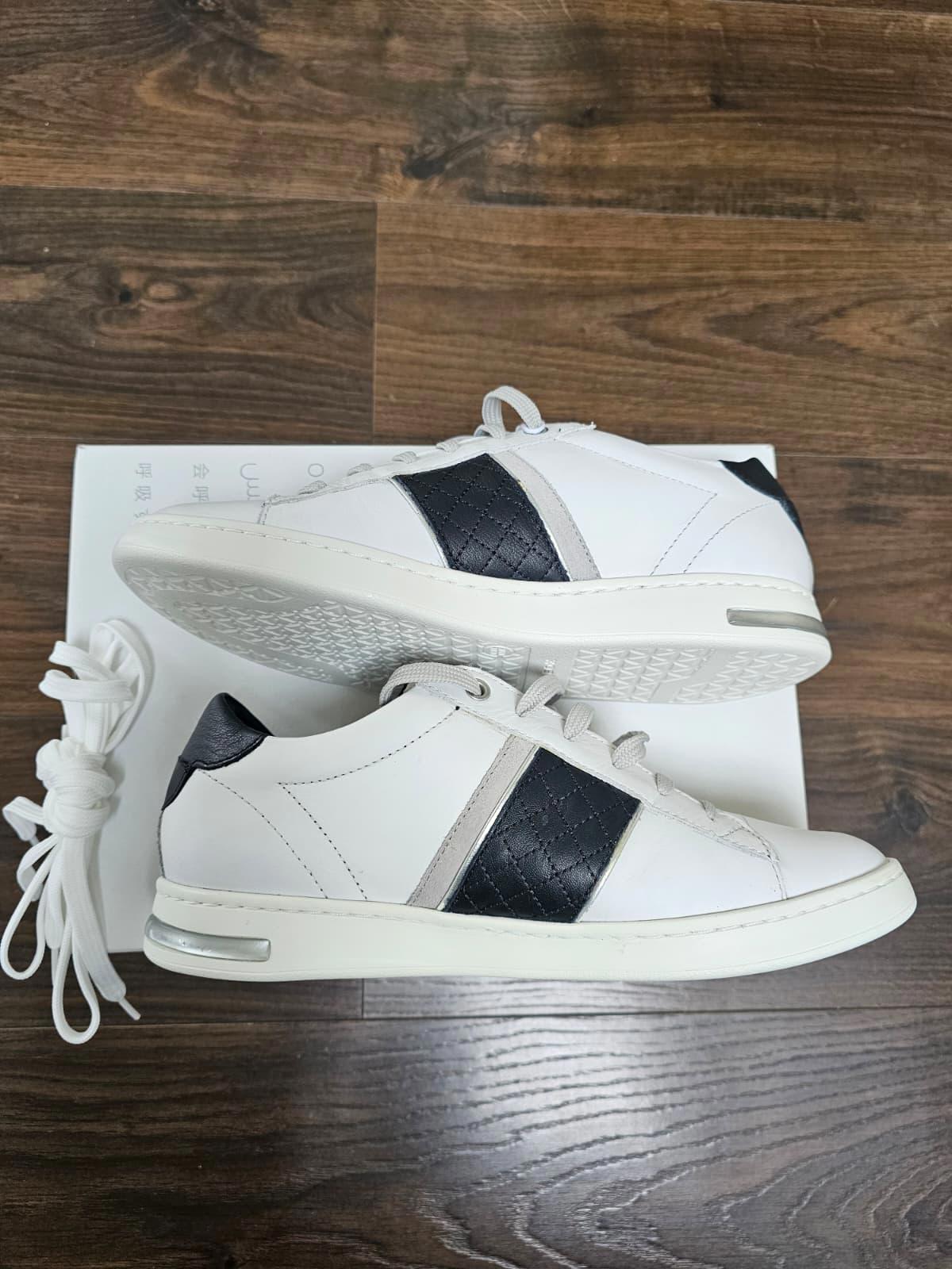 Geox D Jaysen Womens B Respira Casual Leather Trainers/Sneakers -UK 5-White/Grey