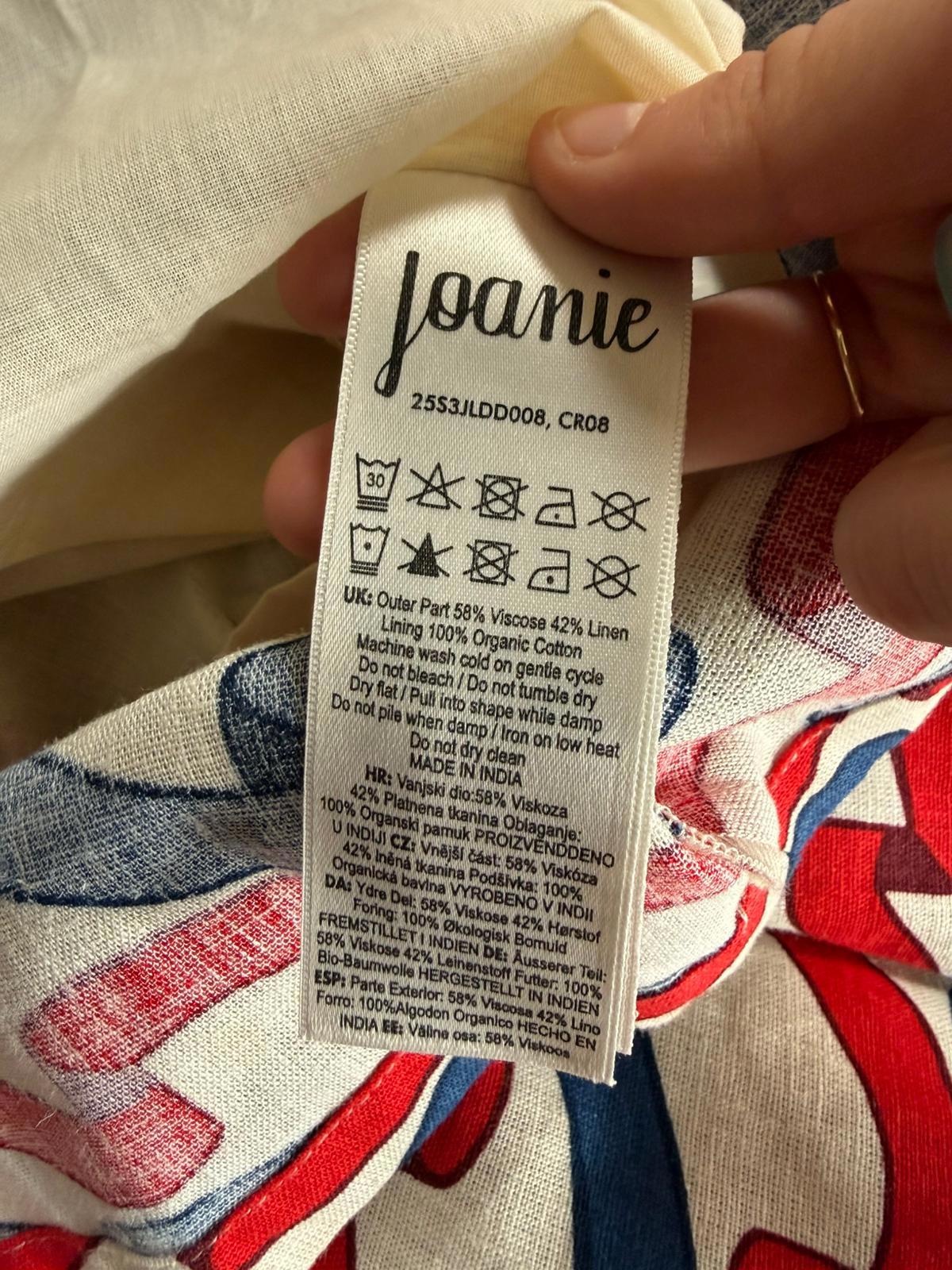 Joanie Womens Sandy Square Neck Ribbon Stripe Print Midi Casual Spring Dress -10