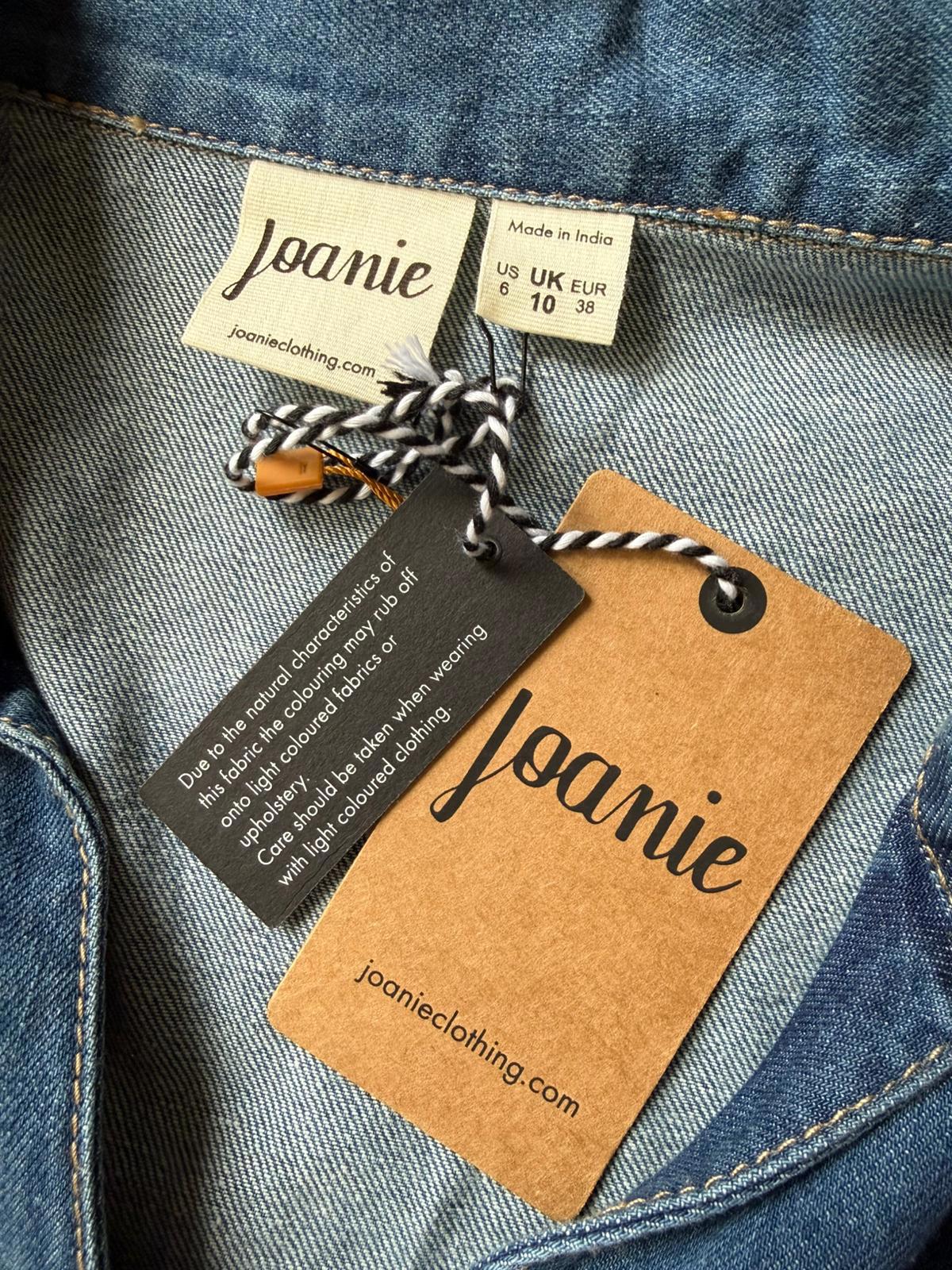 Joanie Womens Jojo Mid Wash Denim Blue Midi Casual Spring Summer Work Dress 10