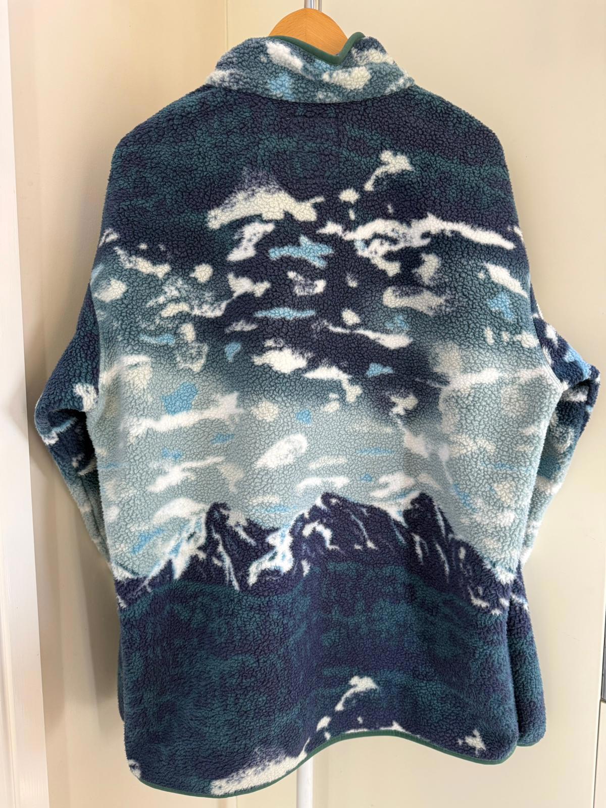 Columbia Mens Snap Button Pullover Mountain Scenery Print Fleece Jumper -L/Large