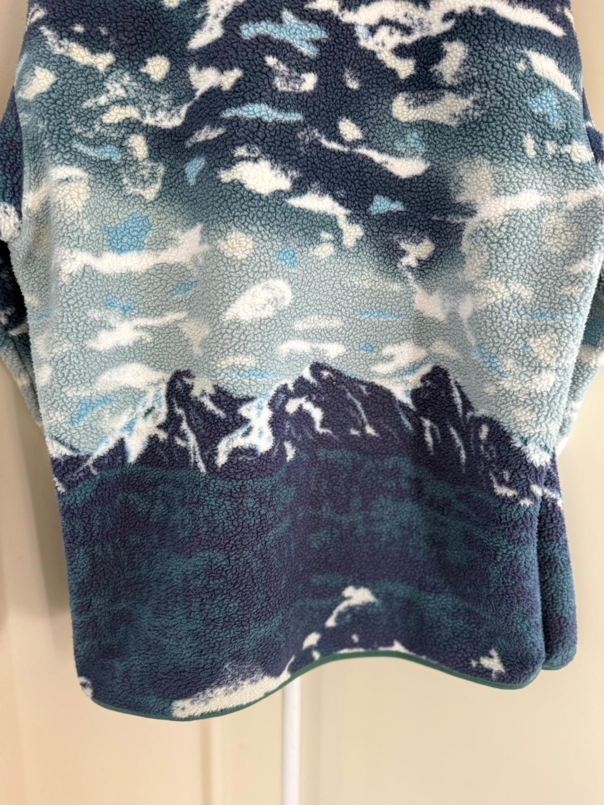 Columbia Mens Snap Button Pullover Mountain Scenery Print Fleece Jumper -L/Large