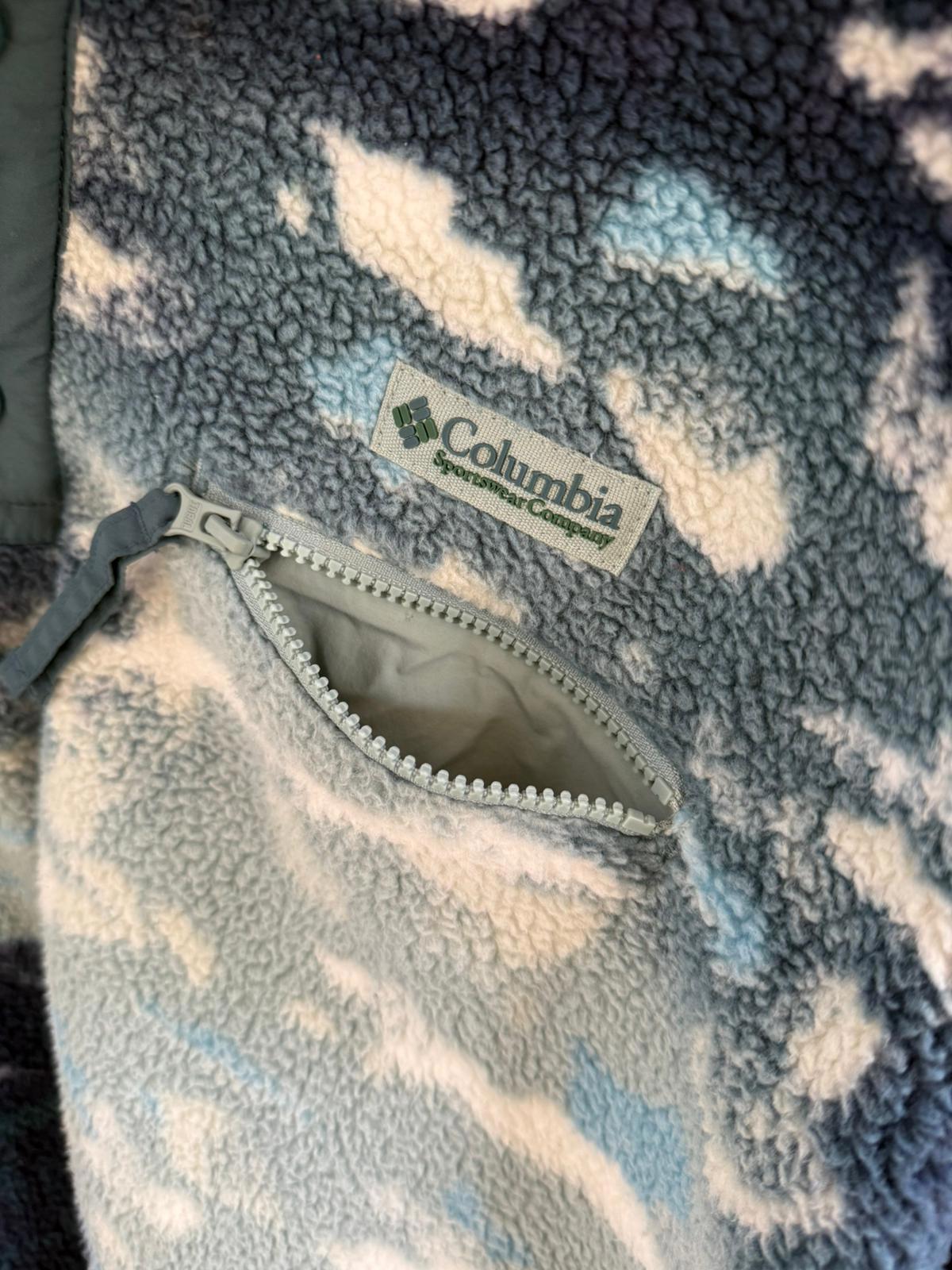 Columbia Mens Snap Button Pullover Mountain Scenery Print Fleece Jumper -L/Large