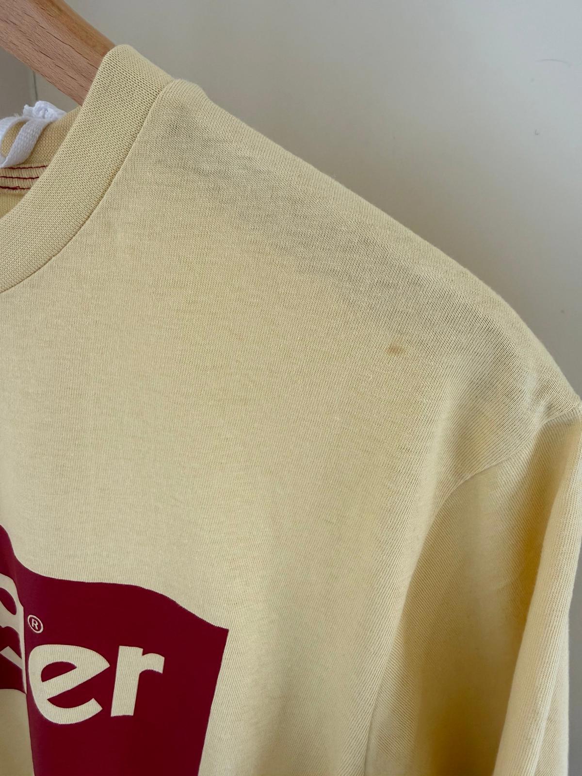 Wrangler Mens Big Spellout Short Sleeve Casual T-Shirt - S/Small - Yellow/Red