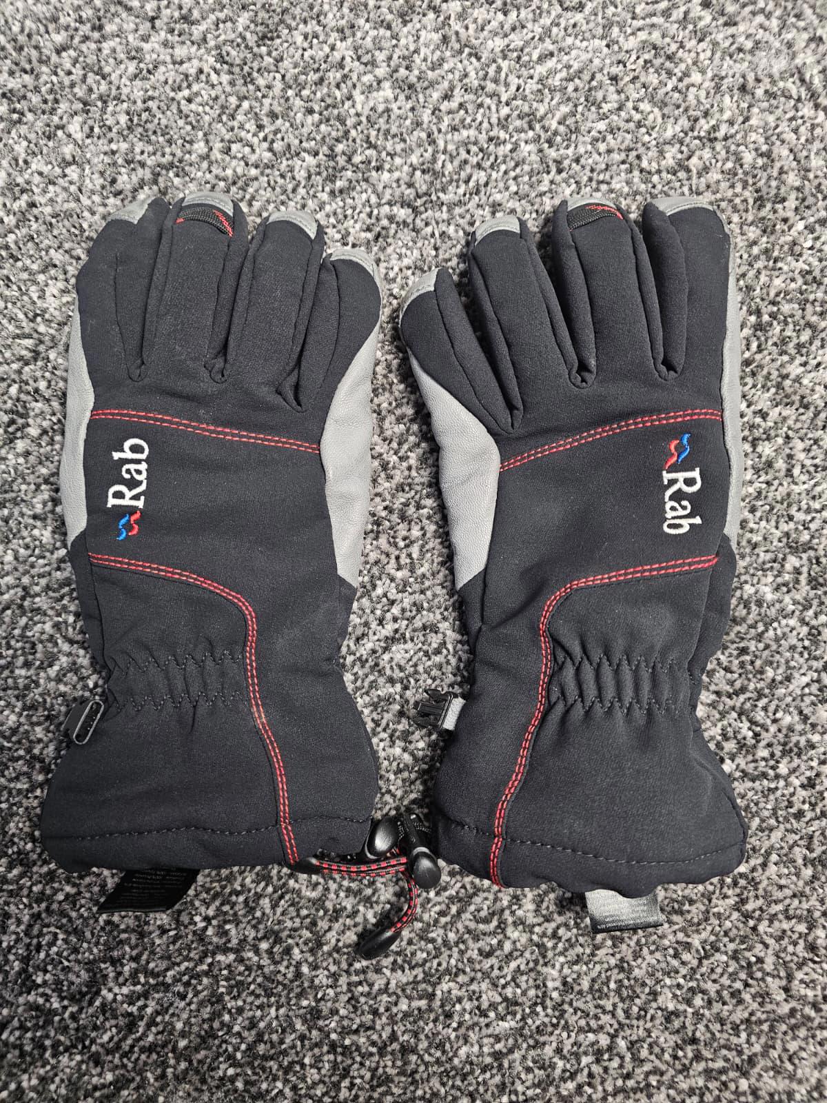 Rab Womens Primaloft Sherpa Lined Leather/Fabric Warm Gloves-M/Medium-Black/Grey