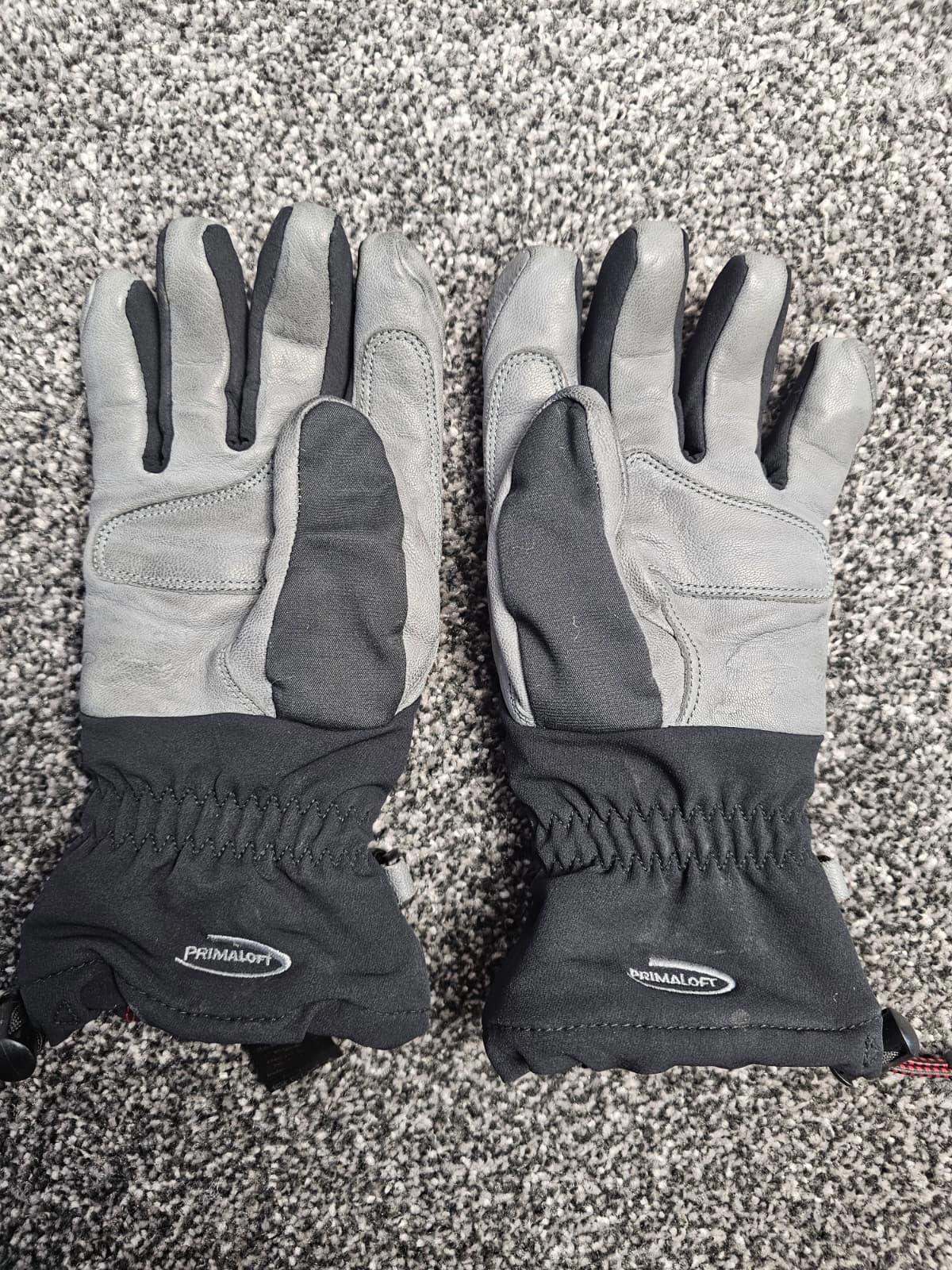 Rab Womens Primaloft Sherpa Lined Leather/Fabric Warm Gloves-M/Medium-Black/Grey