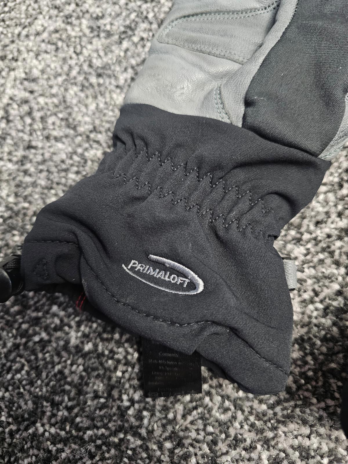 Rab Womens Primaloft Sherpa Lined Leather/Fabric Warm Gloves-M/Medium-Black/Grey