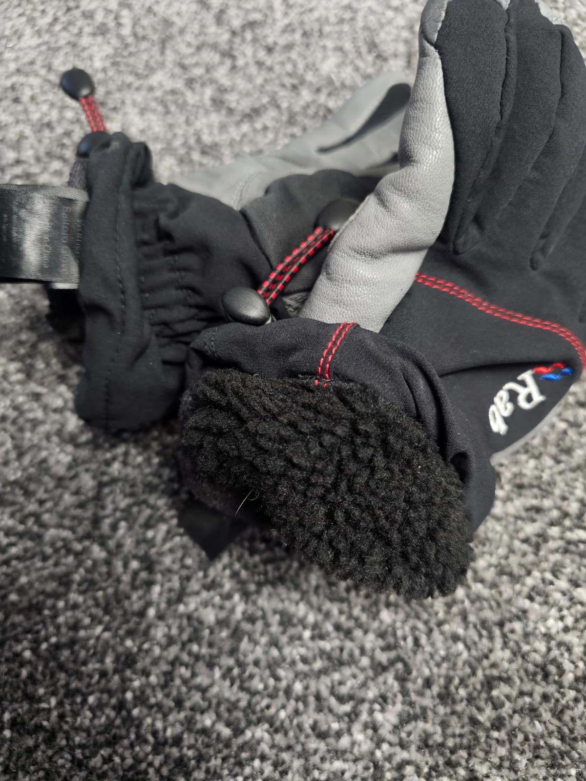 Rab Womens Primaloft Sherpa Lined Leather/Fabric Warm Gloves-M/Medium-Black/Grey