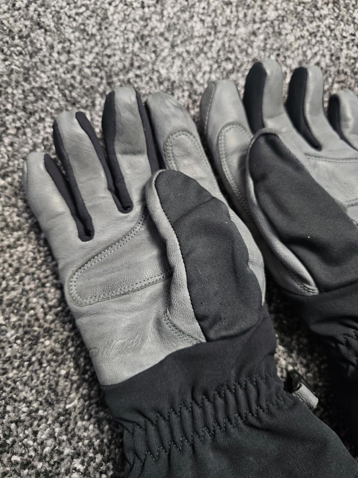 Rab Womens Primaloft Sherpa Lined Leather/Fabric Warm Gloves-M/Medium-Black/Grey