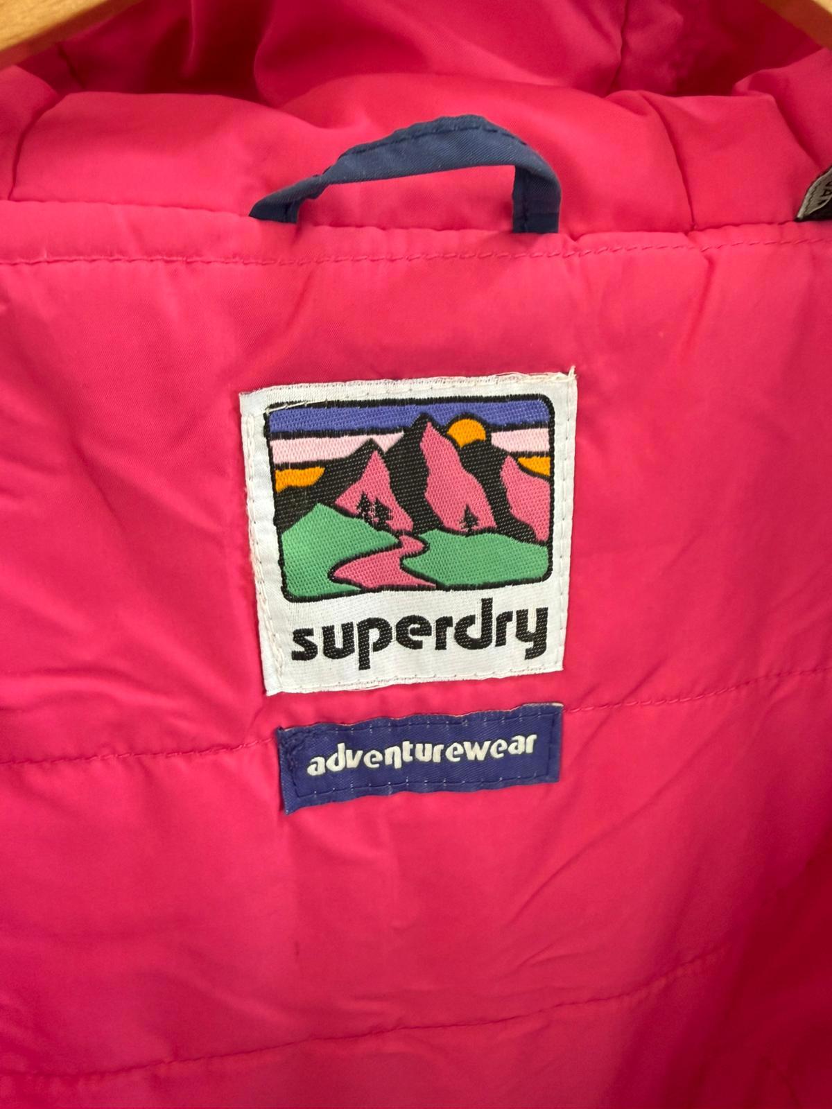 Superdry Adventurewear Full Zip Hooded Sherpa/Borg Fleece Jacket - UK 16