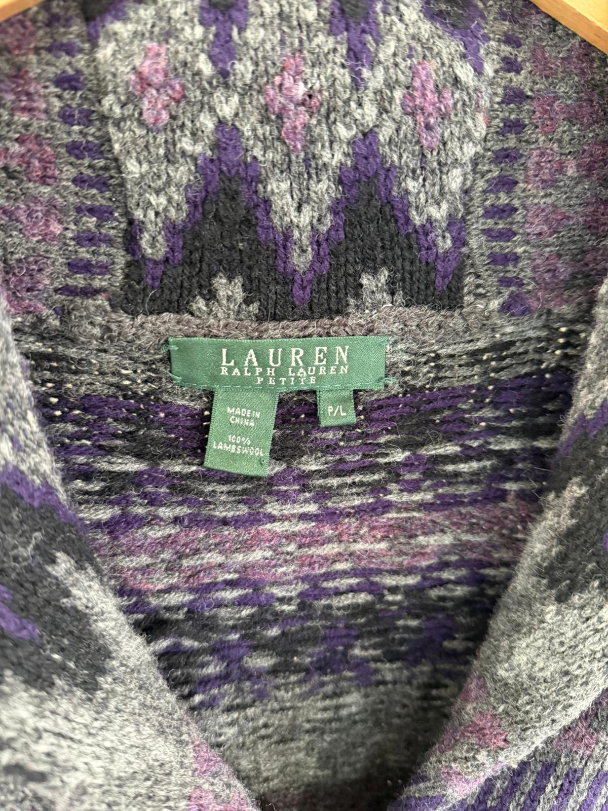 Lauren Ralph Lauren Womens 100% Lambswool Shawl Collar Button Sweater Vest - PL