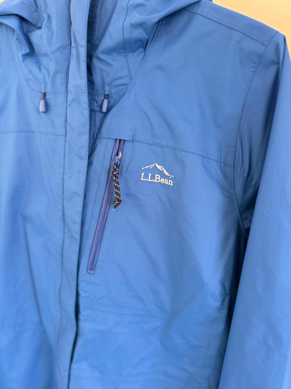 L.L. Bean Mens Full Zip Taped Seams Hooded Rain Coat/Jacket - M/Medium Blue
