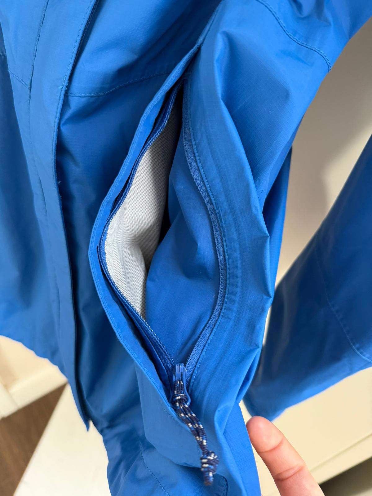 L.L. Bean Mens Full Zip Taped Seams Hooded Rain Coat/Jacket - M/Medium Blue