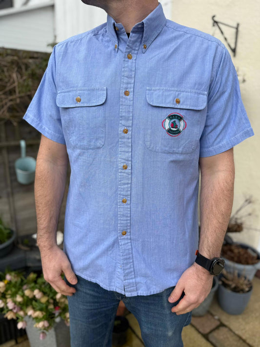 Dash Man Vintage Y2K Short Sleeve Yachting/Boating Pocket Short Shirt - L/Large