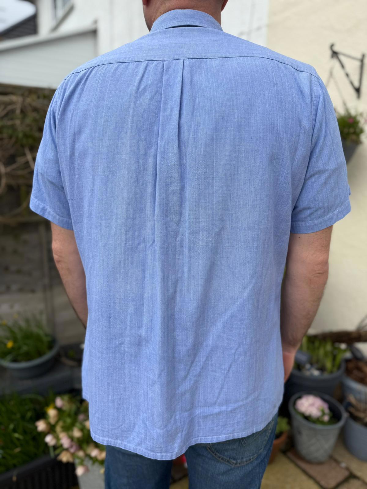 Dash Man Vintage Y2K Short Sleeve Yachting/Boating Pocket Short Shirt - L/Large