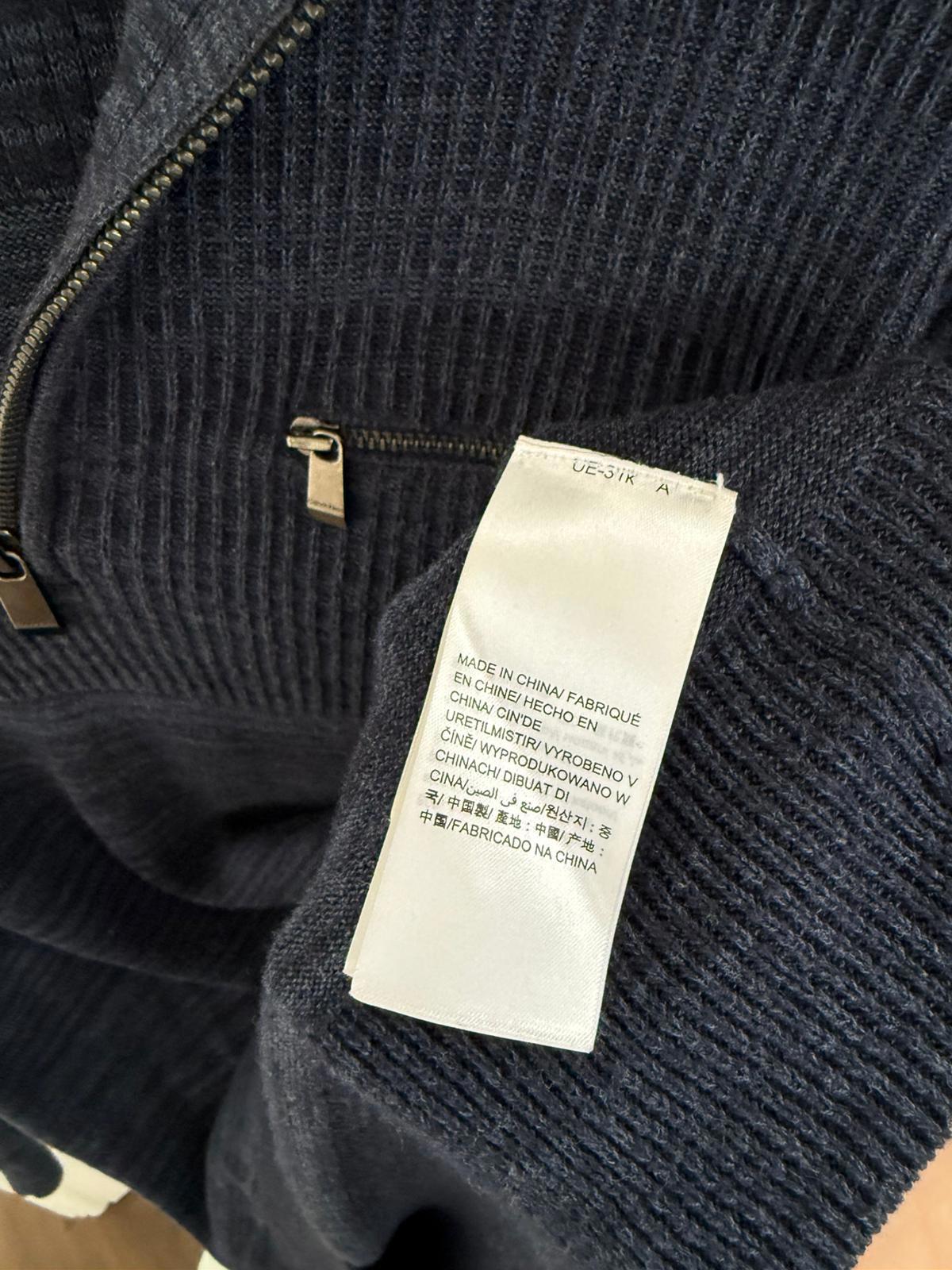 Calvin Klein Mens Y2K 1/2 Zip Pullover Knitted Hoodie Jumper - M/Medium - Navy