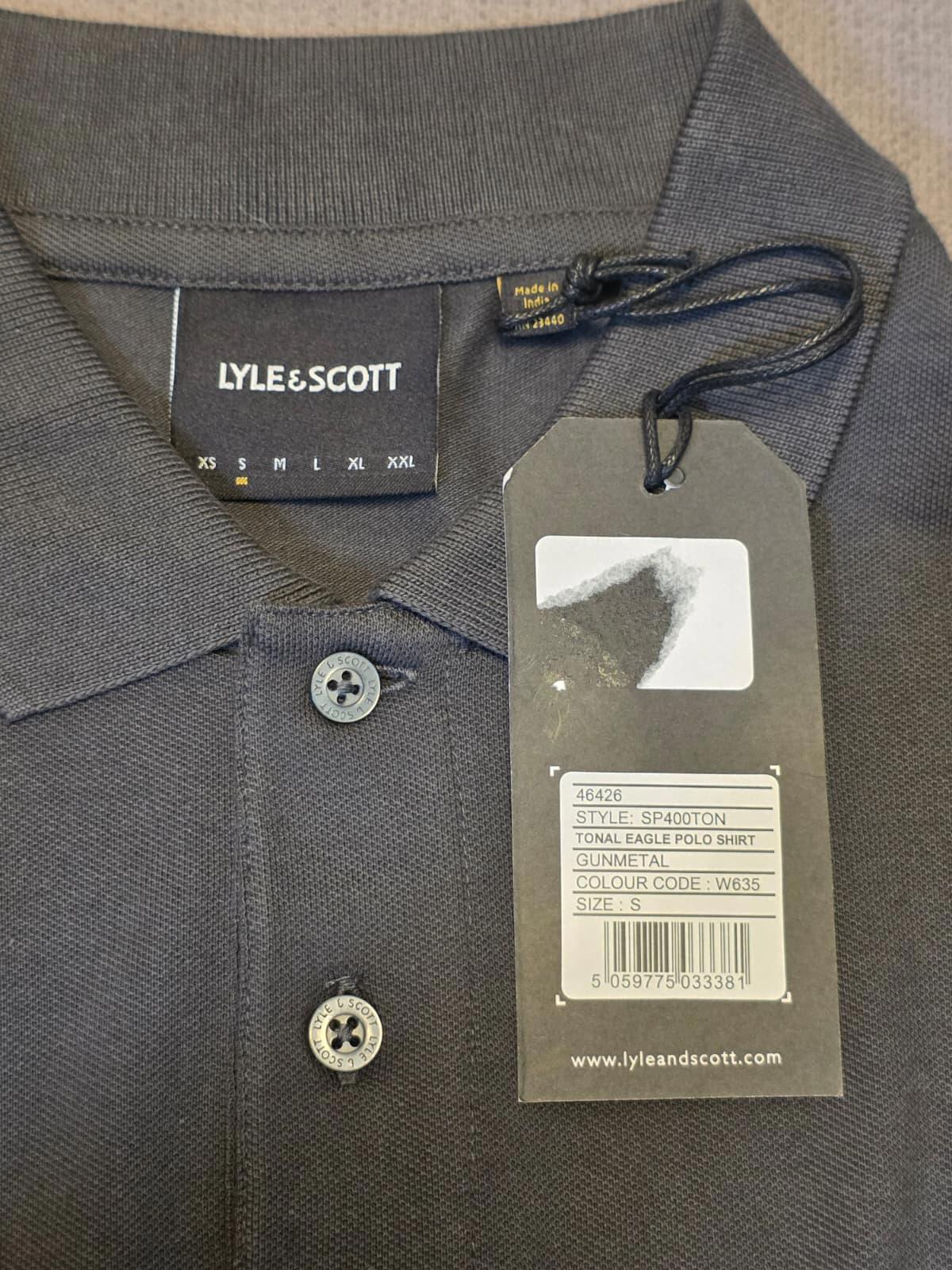 Lyle & Scott Mens Short Sleeve Polo Shirt - S/Small - Gun Metal Grey