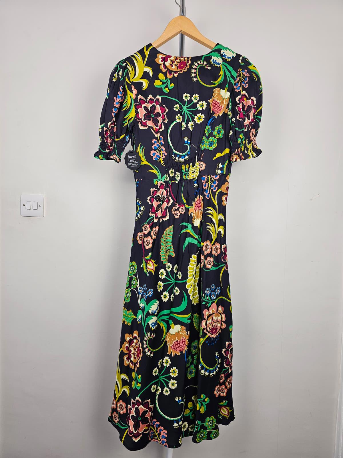 Joanie Womens Colleen Botanical Floral Flower Botanical Print Midi Dress - UK 8