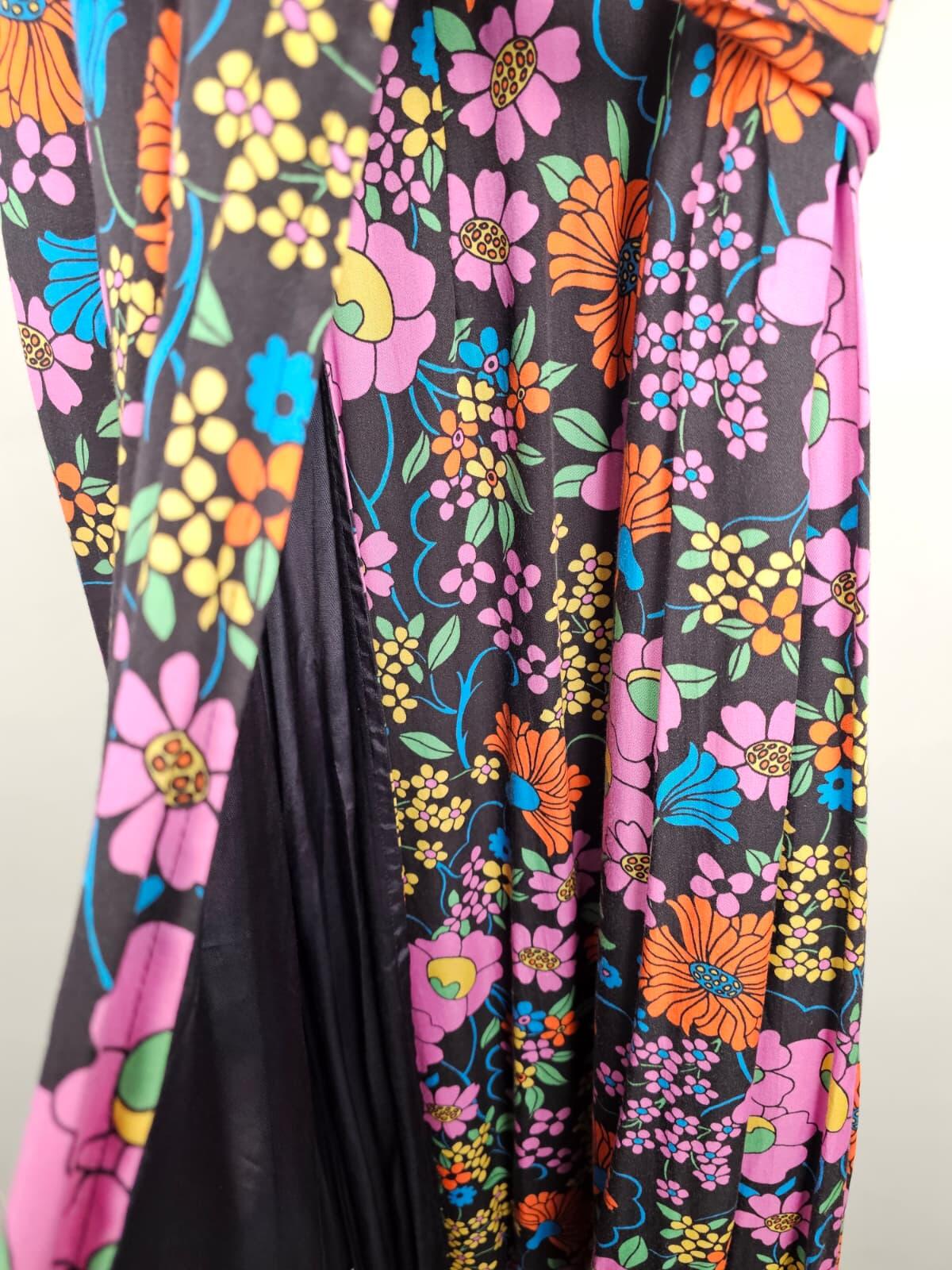Joanie X Zeena Shah Womens Retro Floral Print Ruffle Collar Wrap Dress - UK 8