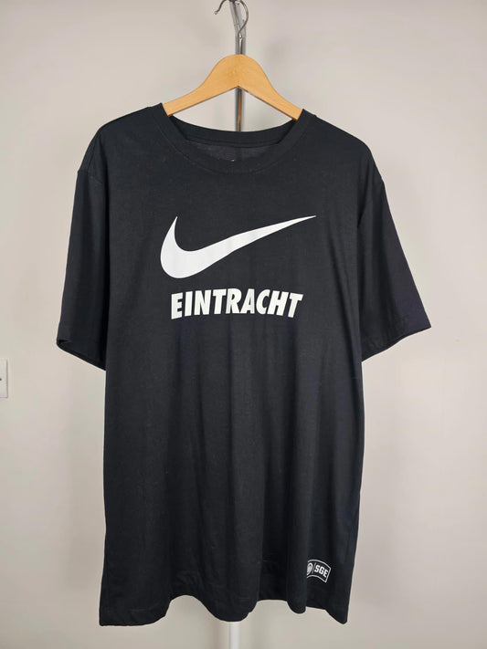 Nike Big Swoosh Eintracht Frankfurt Germany Club Short Sleeve T-Shirt - XL-Black